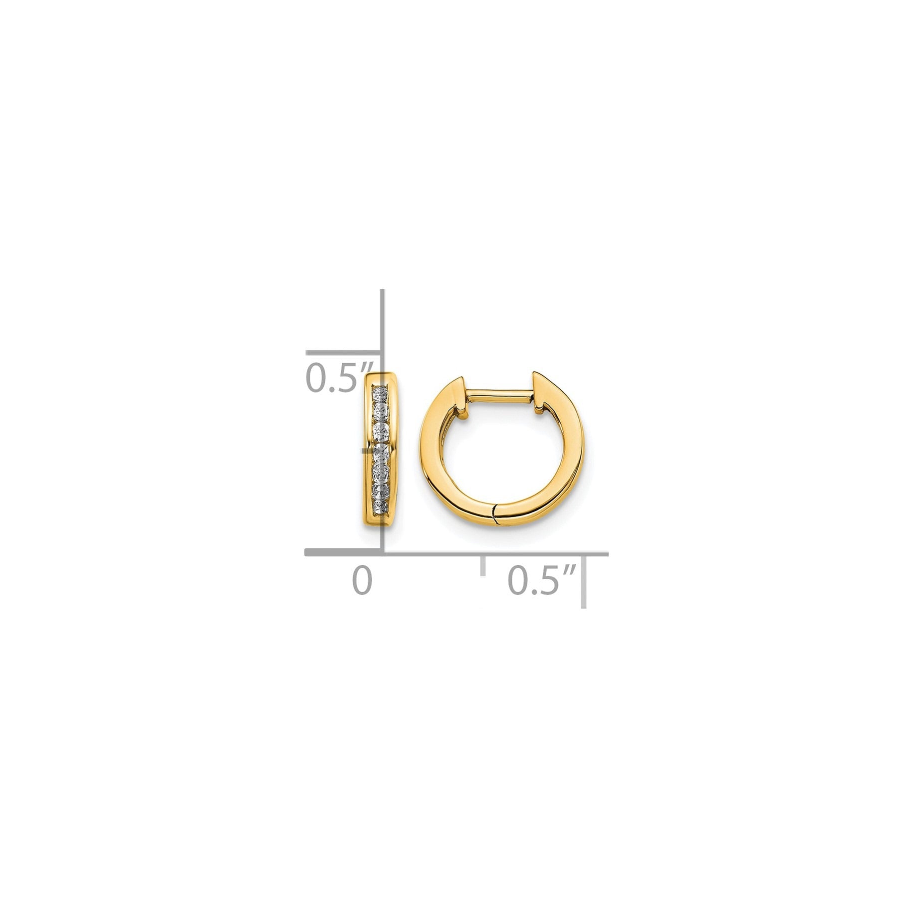 Lab Grown Diamond Hinged Hoop 14k Gold Earrings