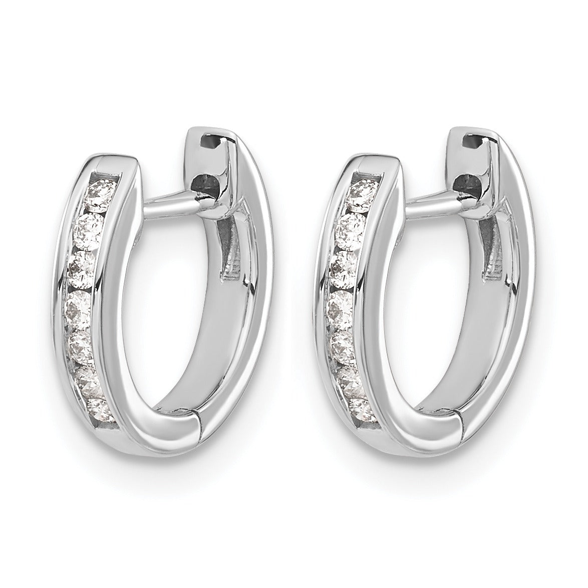 14K Gold Lab Grown Round Diamond Hinged Hoop Earrings