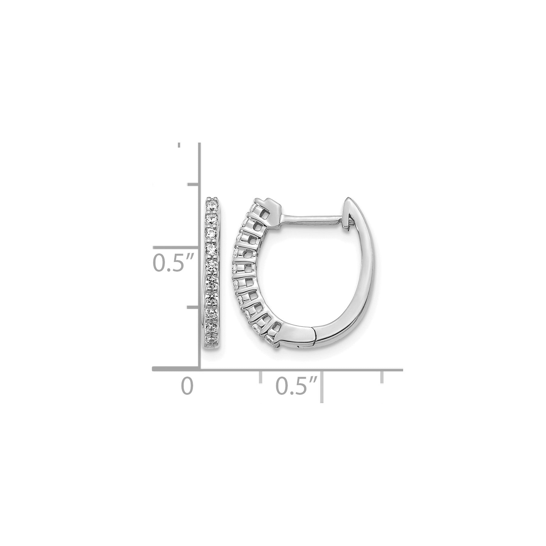 14k Gold Lab Grown Diamond Hinged Hoop Earrings