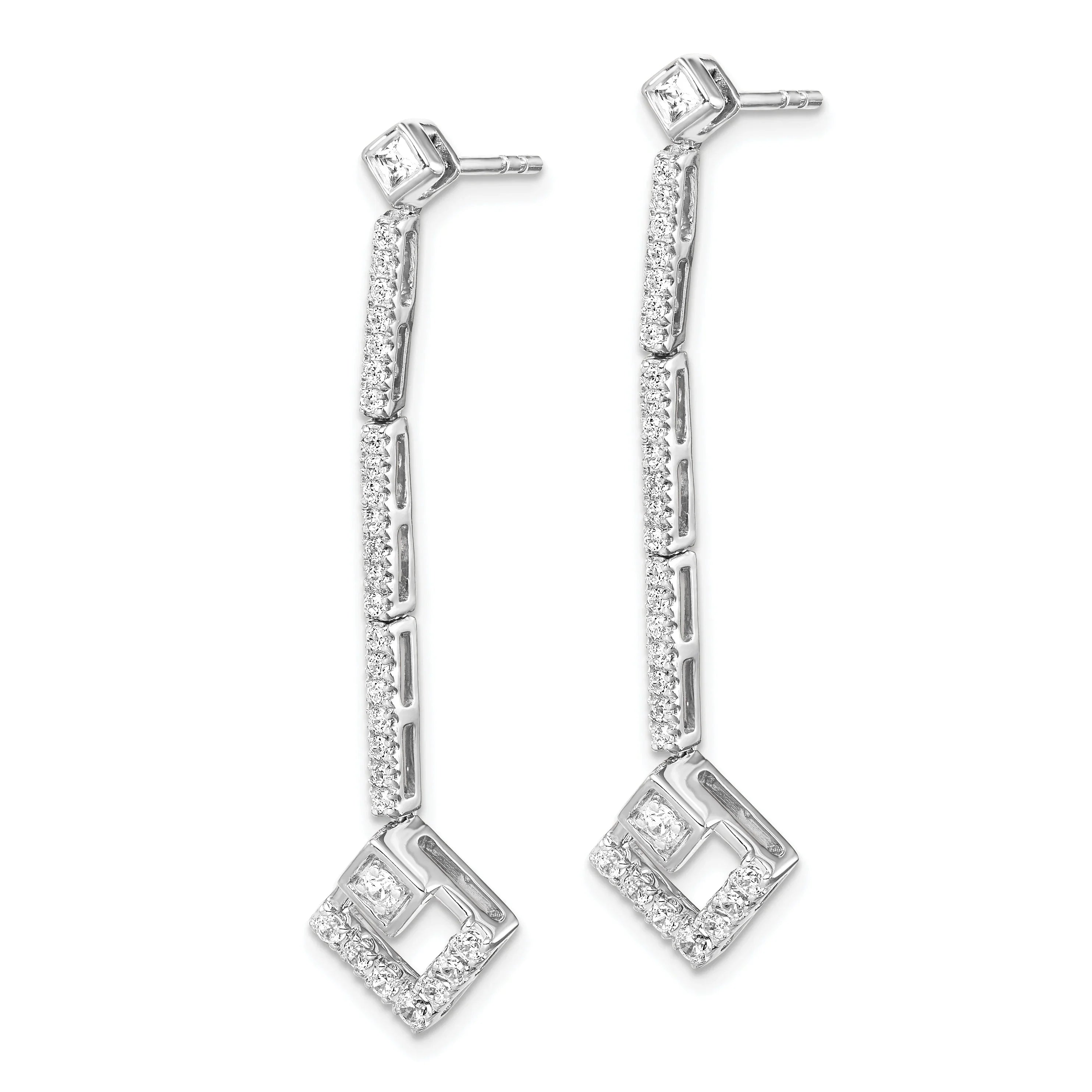 14k 1/2 carat Lab Grown Diamond Dangle Post Earrings - Fine Diamond