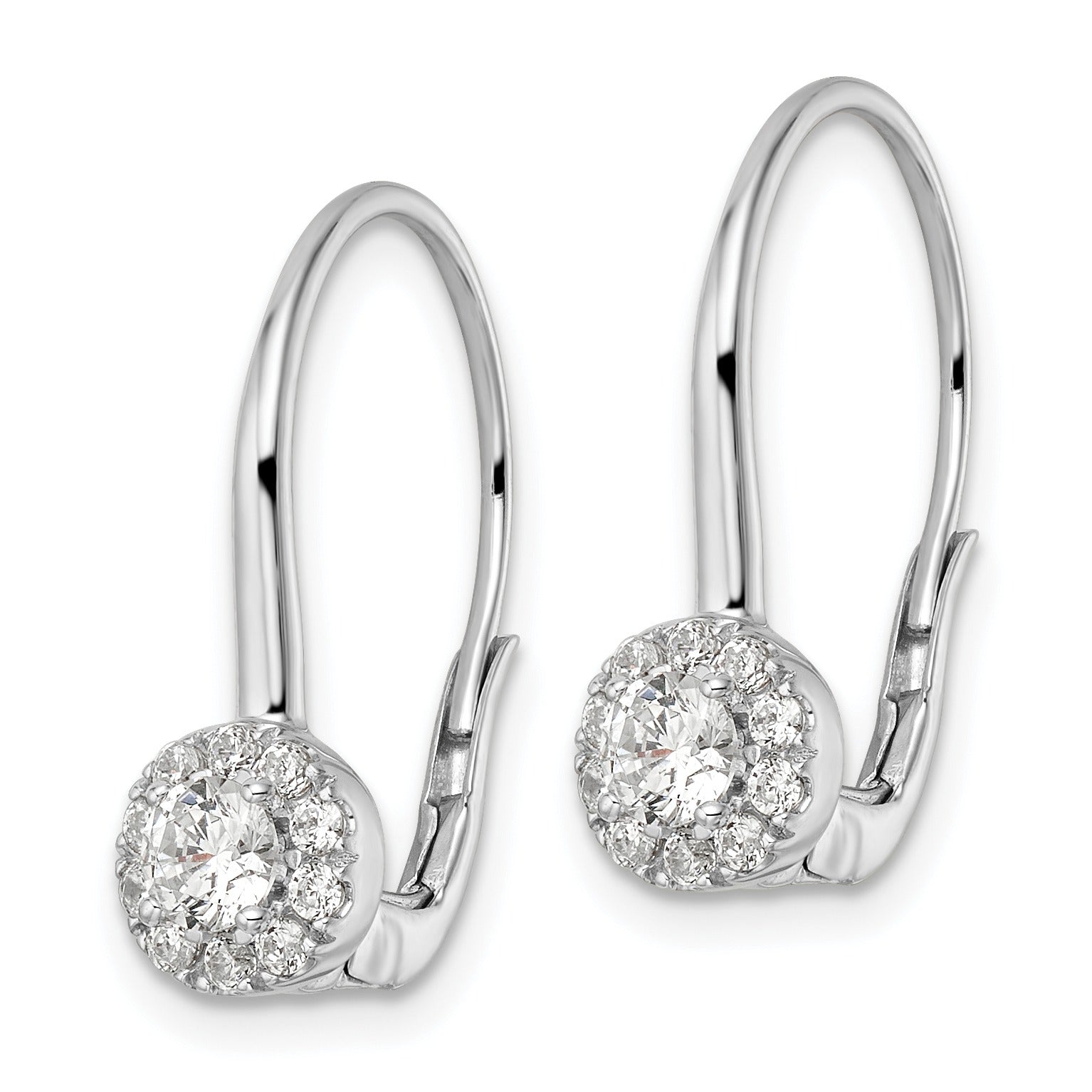 14k Gold Lab Grown Diamond Drop Leverback Earrings
