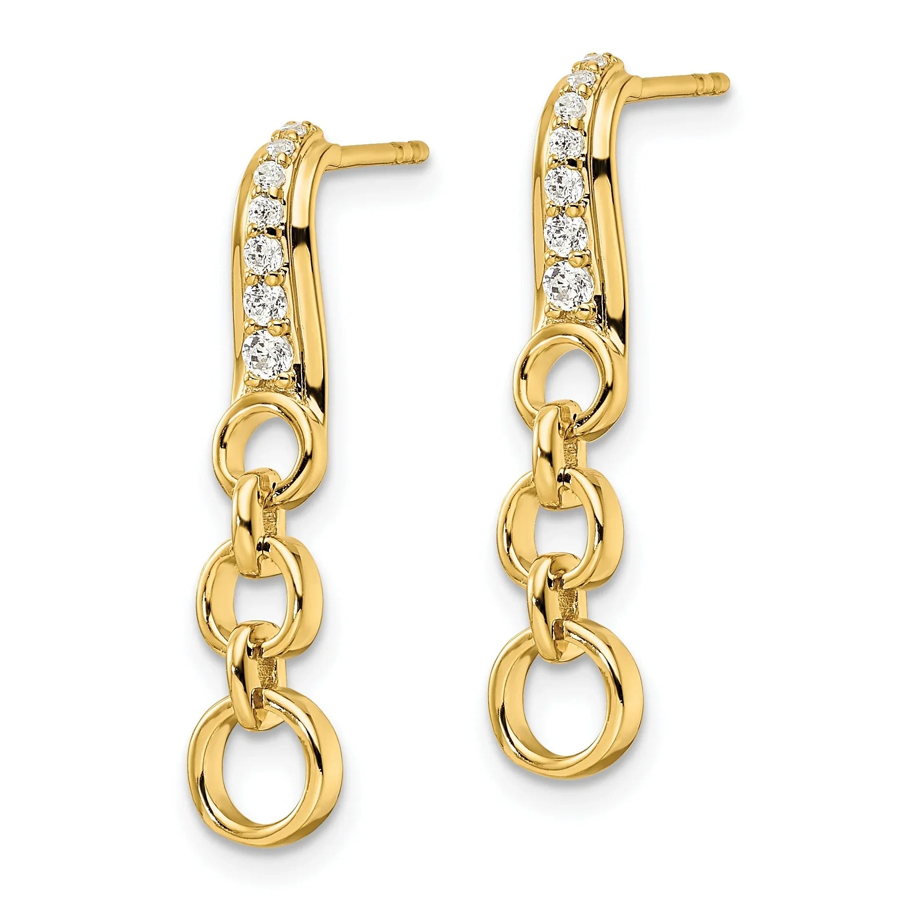 14k 1/8 carat Lab Grown Diamond Post Dangle Earrings - Fine Diamond