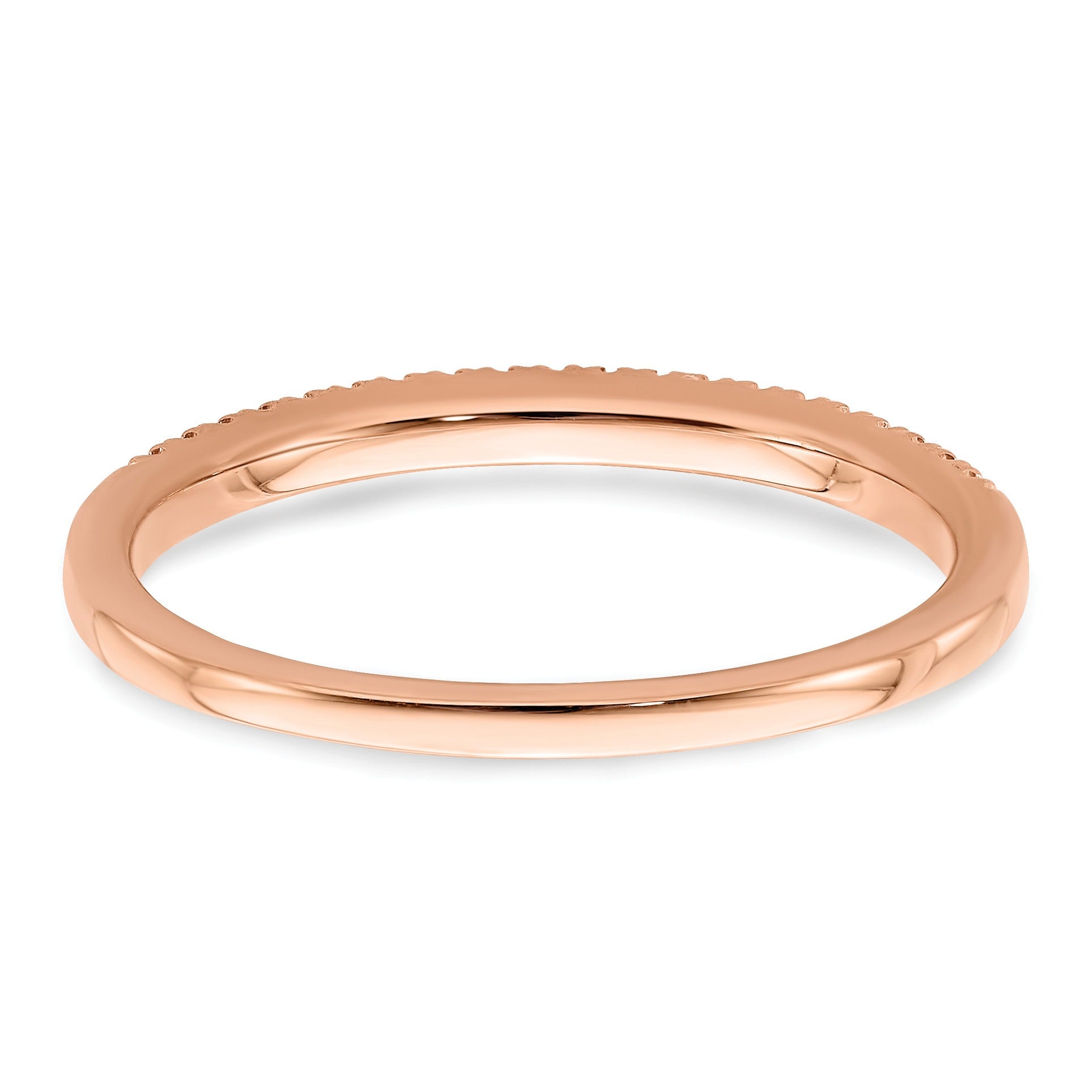 0.07 Ct Round Lab Grown Diamond Pavé 14K Rose Gold Pure Serenity Wedding Enhancer Band