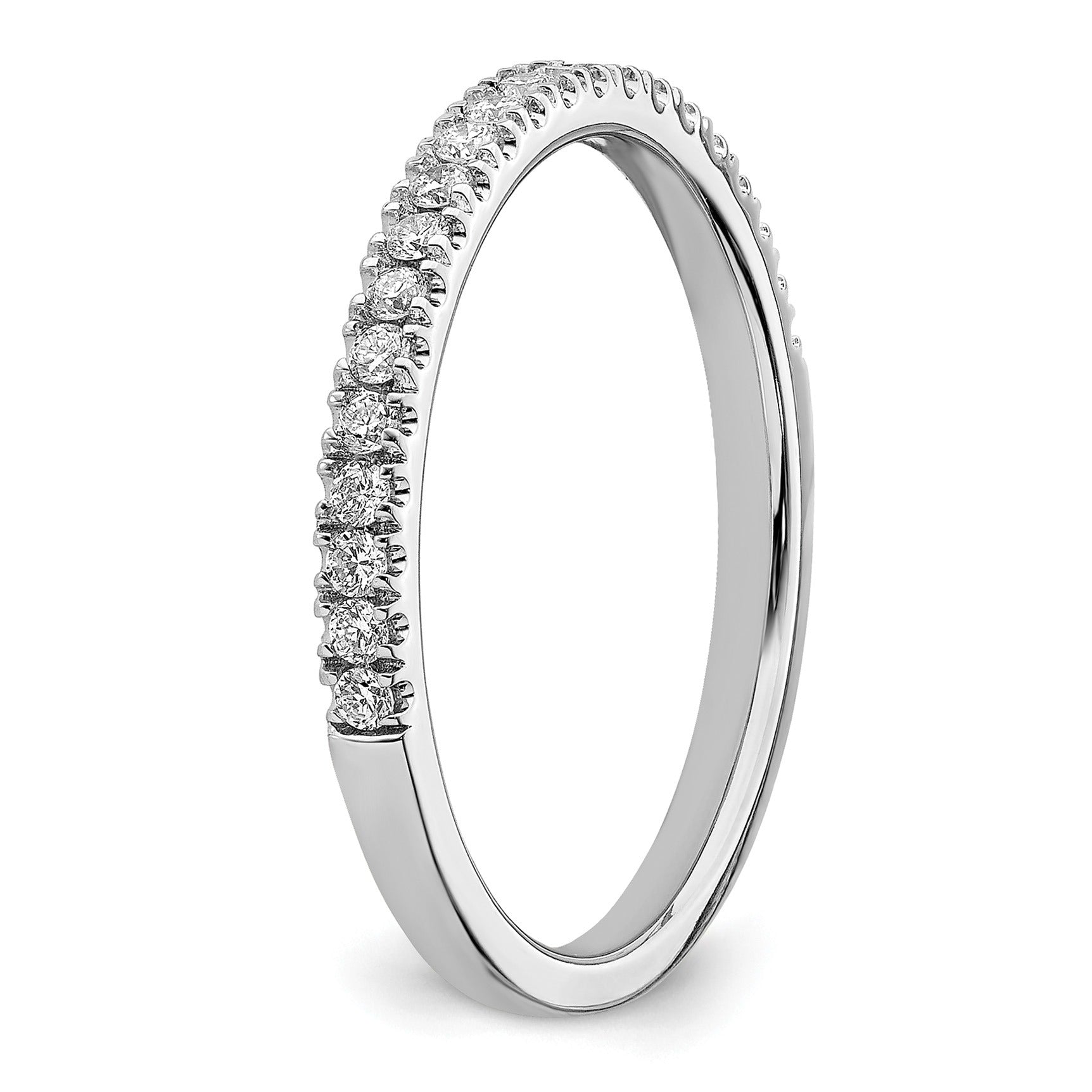 0.25 Ct Round Lab Grown Diamond Pavé 14K White Gold Wedding Enhancer Band