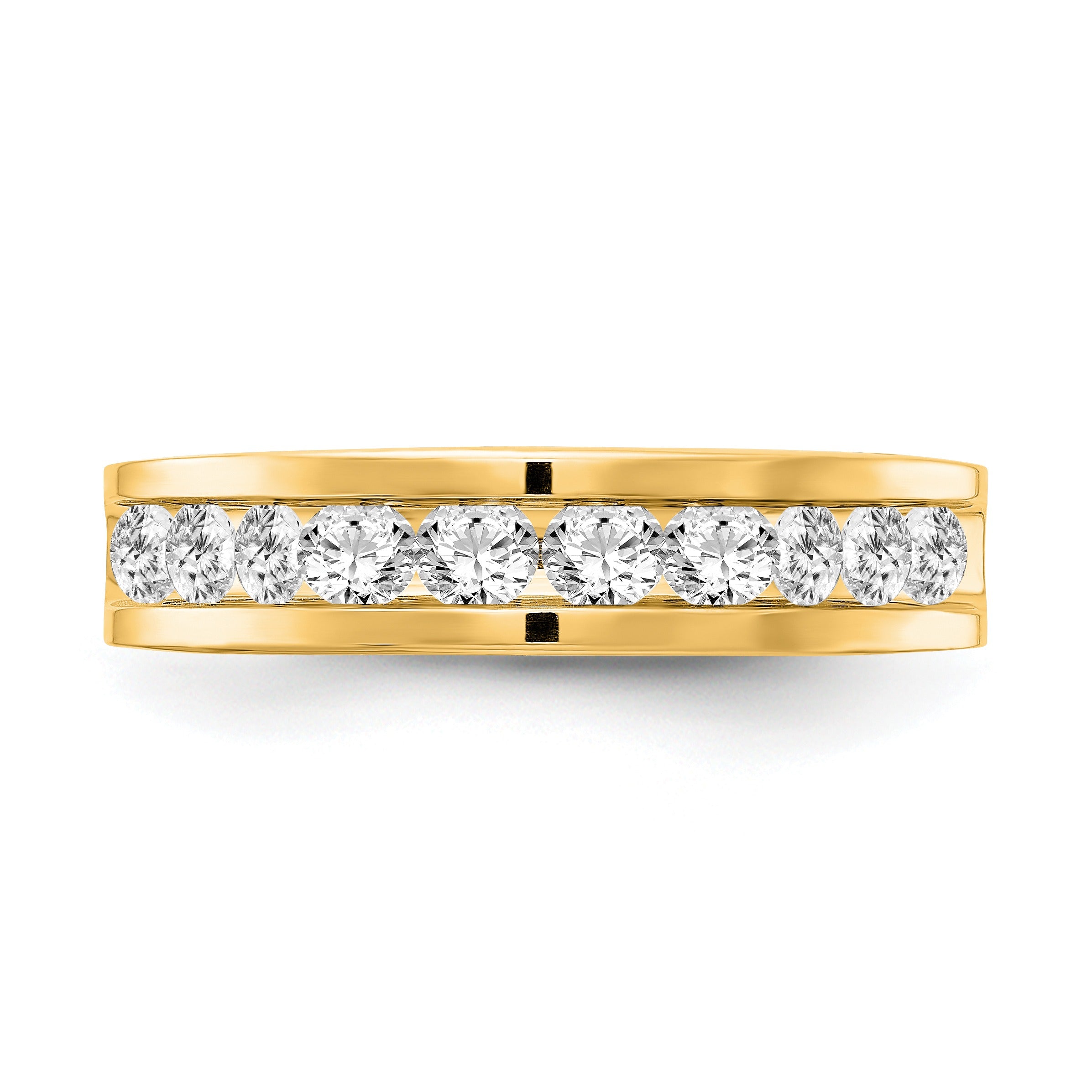 10K Yellow Gold Lab Grown Diamond Men Wedding Band