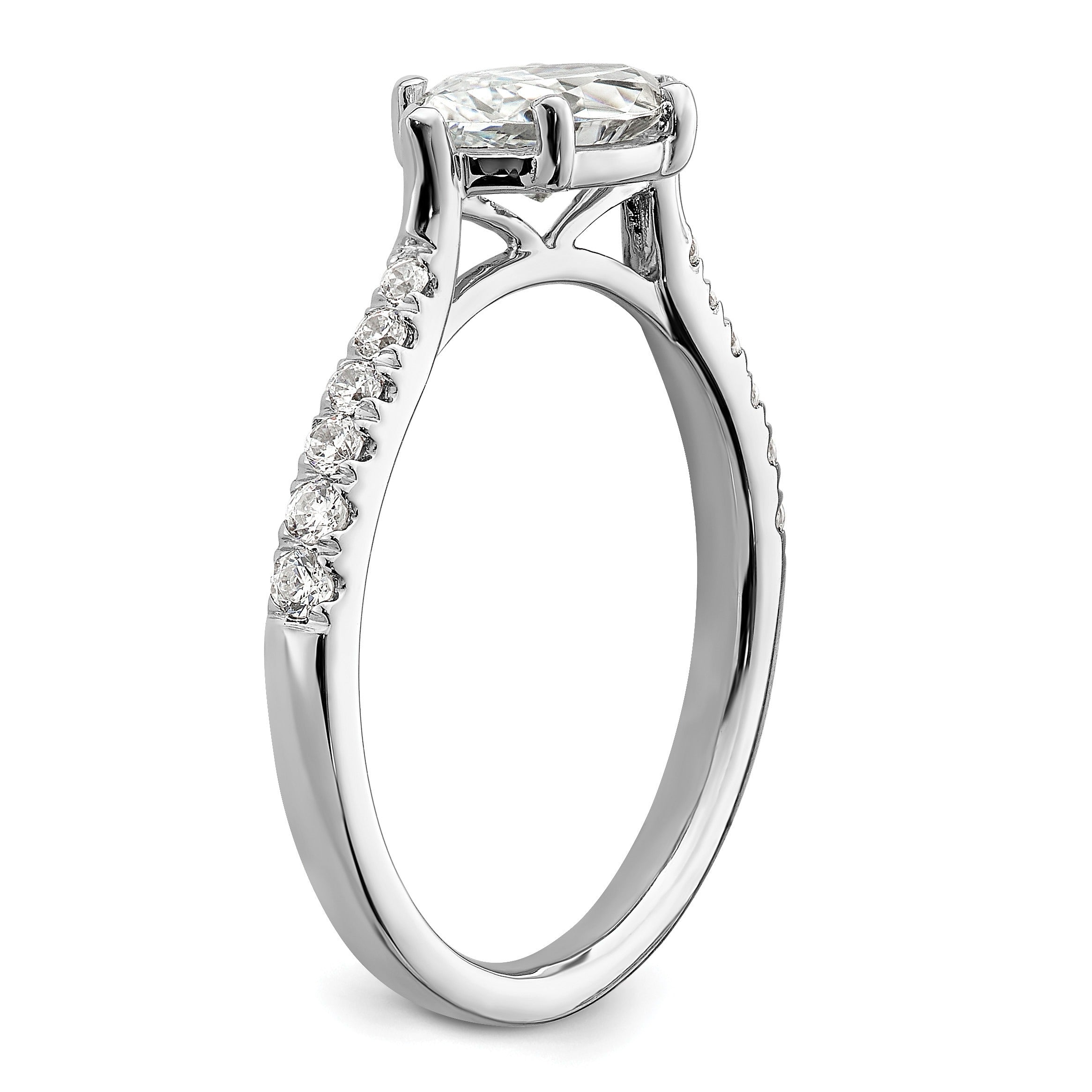 14k White Gold Lab Grown Diamond East-West Marquise Engagement Ring Semi Mount 0.194 Ct