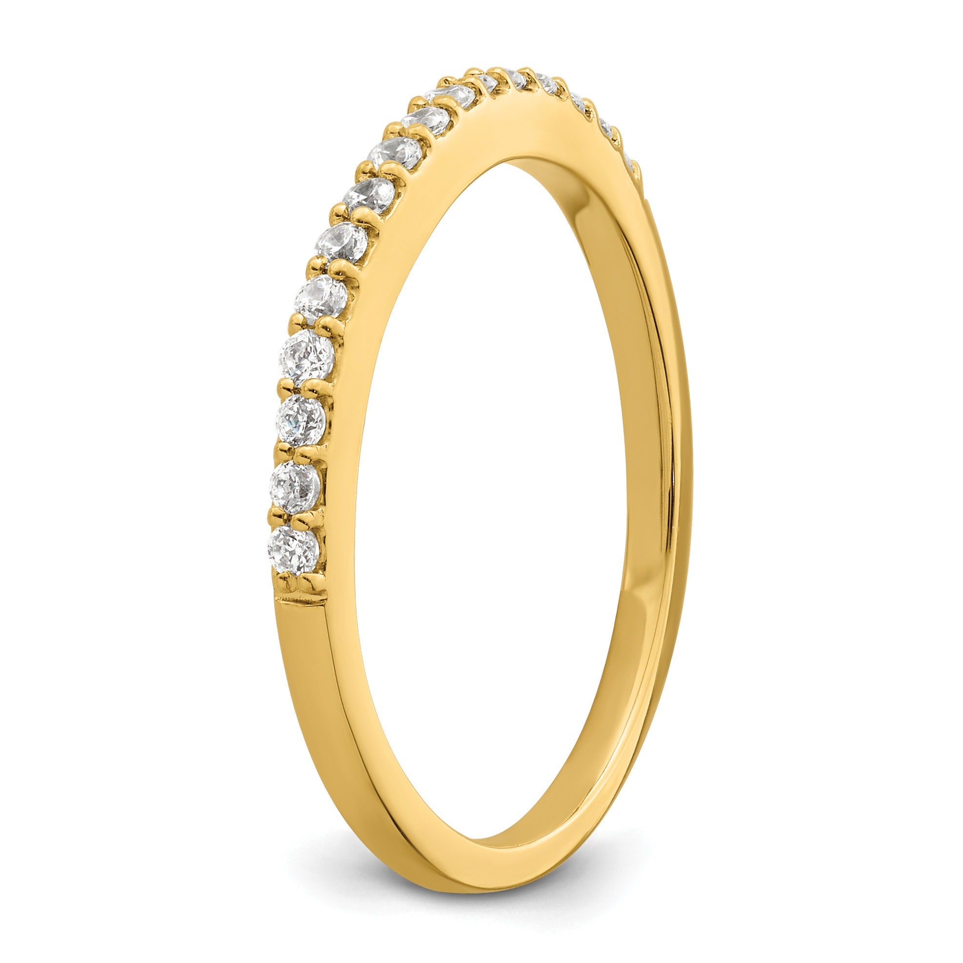 0.20 Ct Round Lab Grown Diamond Prong 14K Two-Tone Gold Curved Wedding Enhancer Band