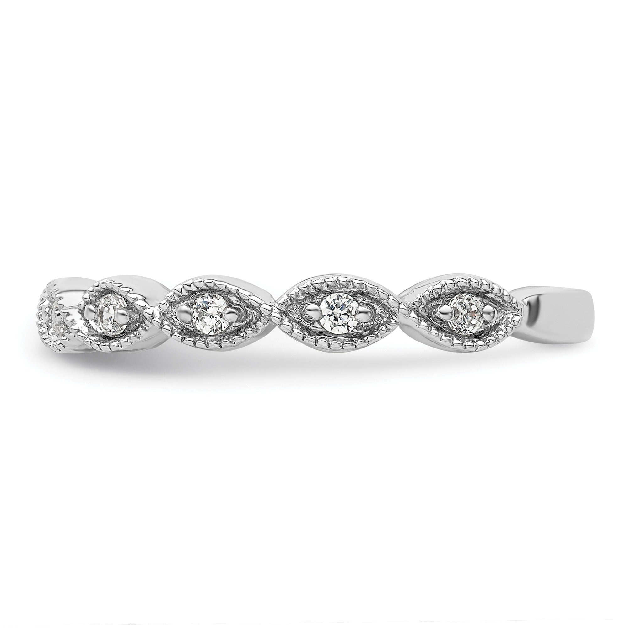 0.16 Ct Round Lab Grown Diamond Bezel 14K White Gold Wedding Enhancer Band