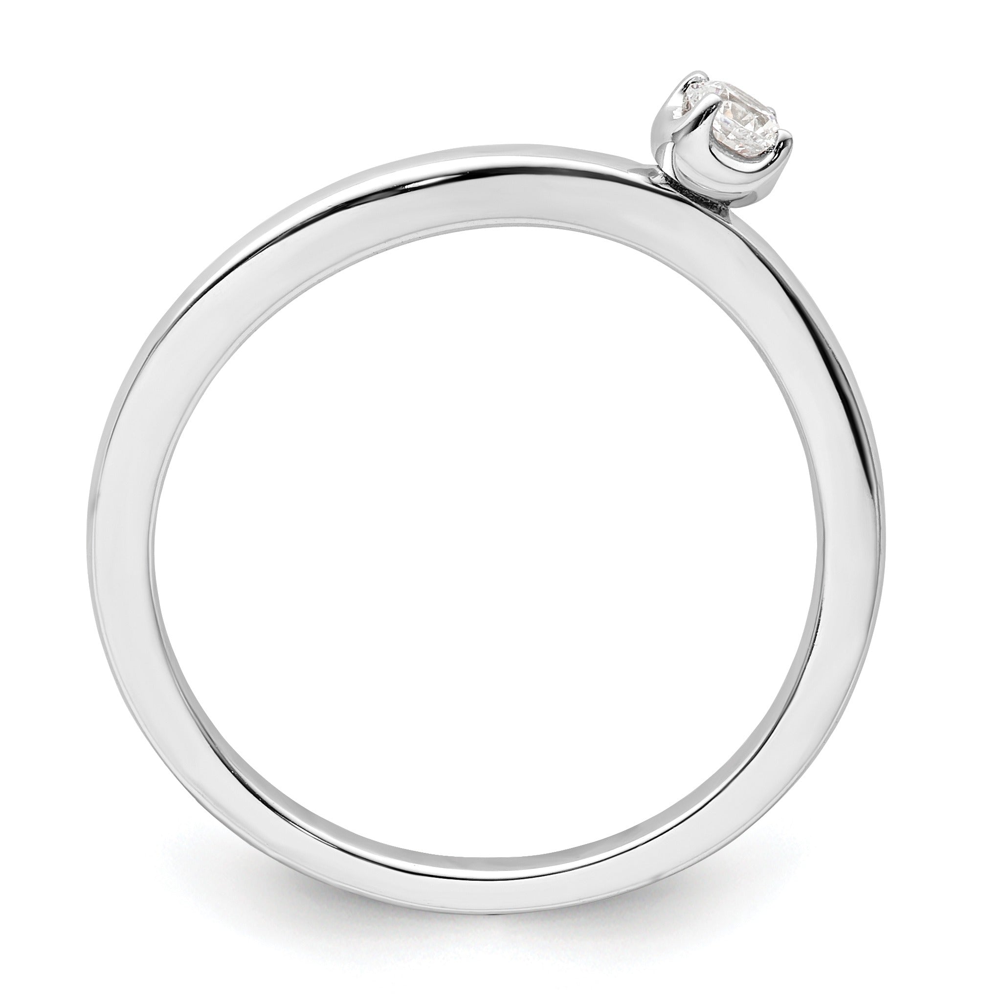 0.10 Ct Round Lab Grown Diamond Prong 14K White Gold Two Promises Enhancer Band