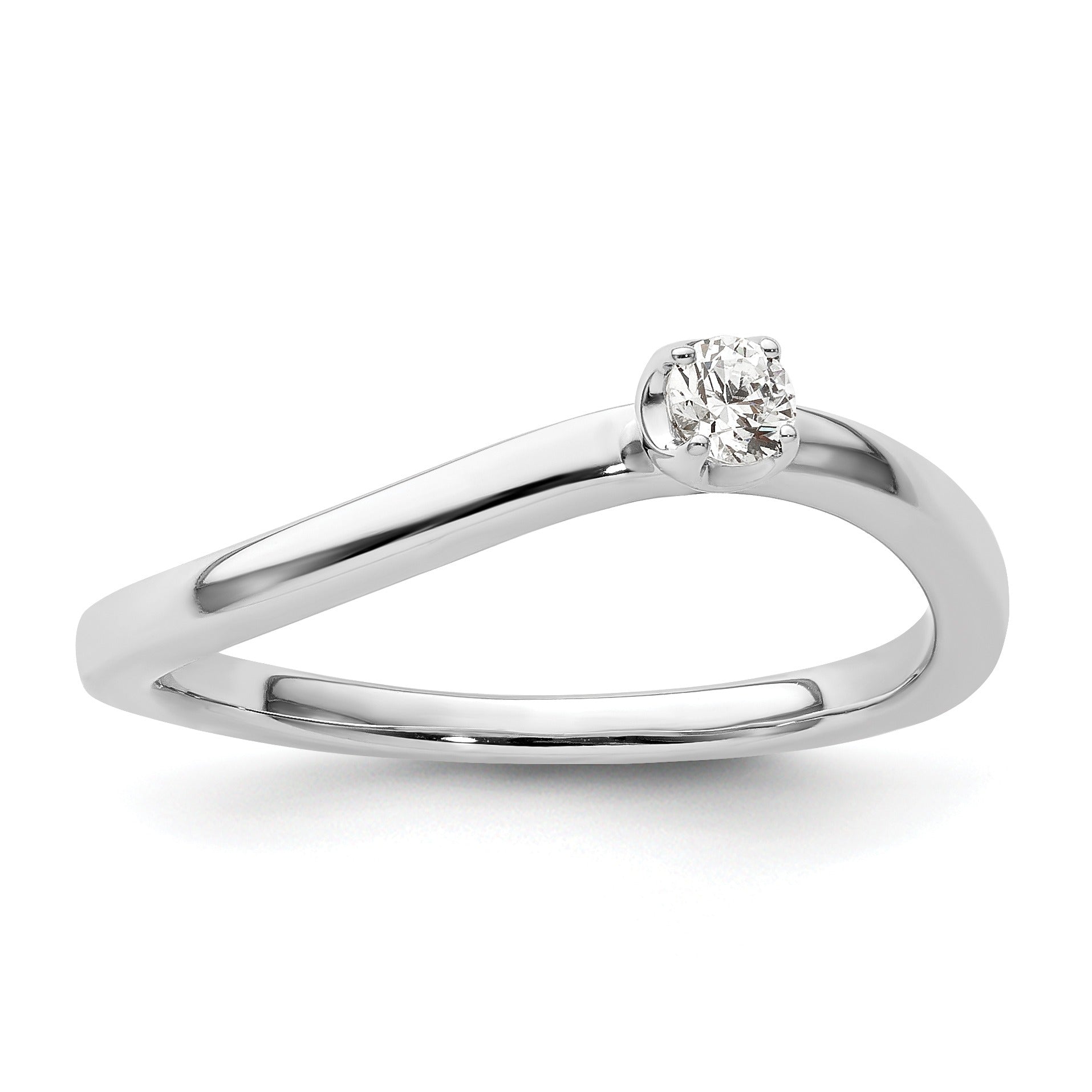 0.10 Ct Round Lab Grown Diamond Prong 14K White Gold Two Promises Enhancer Band