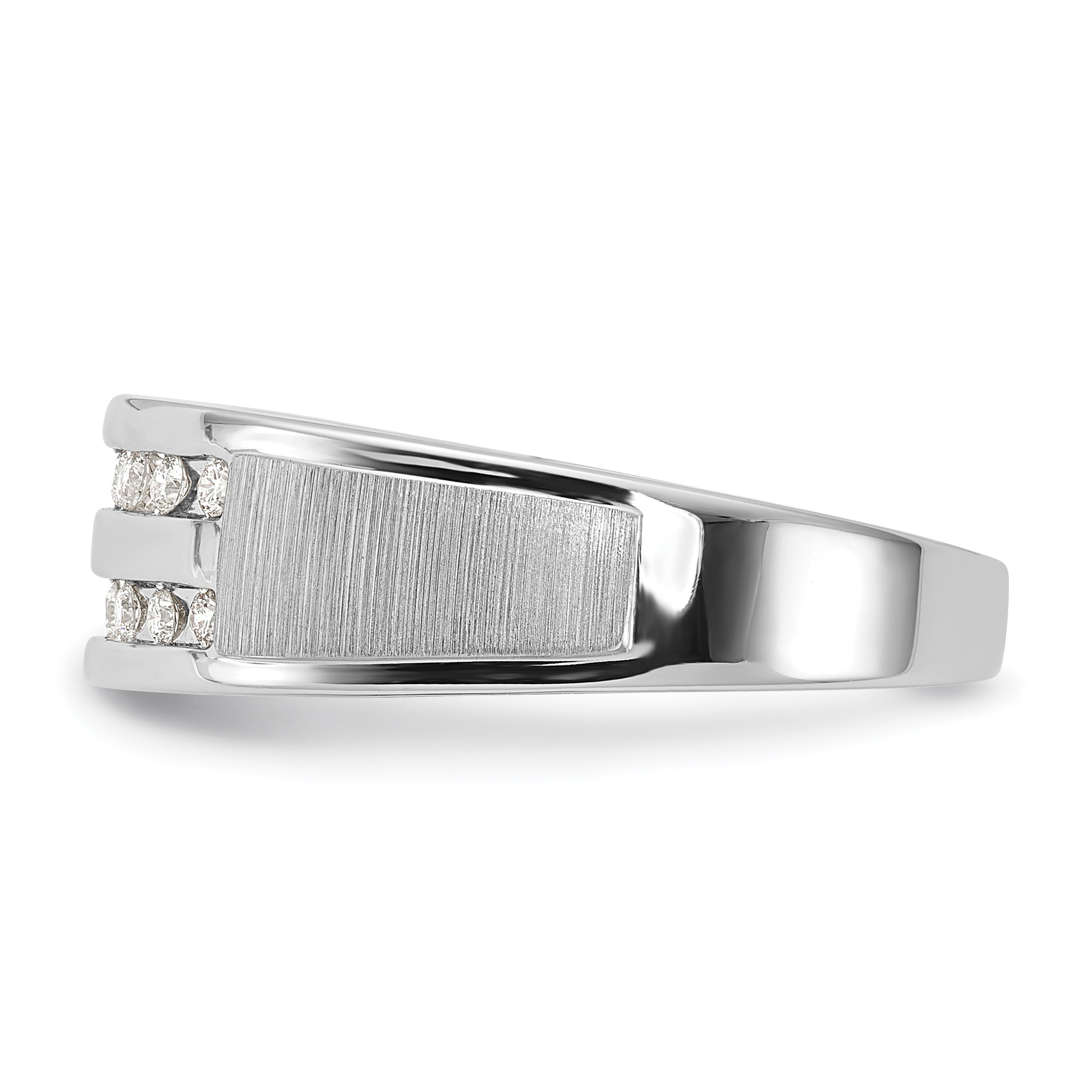 10k White Gold 1/5 ct Lab Grown Diamond Double Row Band Ring