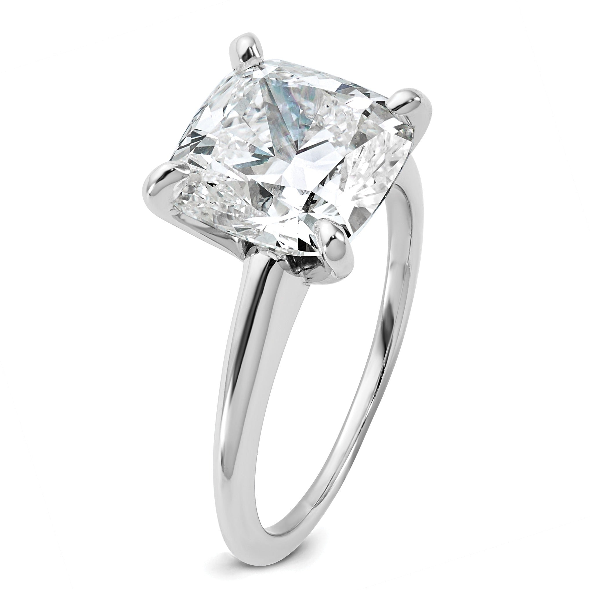 Lab Grown Diamond Cushion Solitaire Engagement Ring
