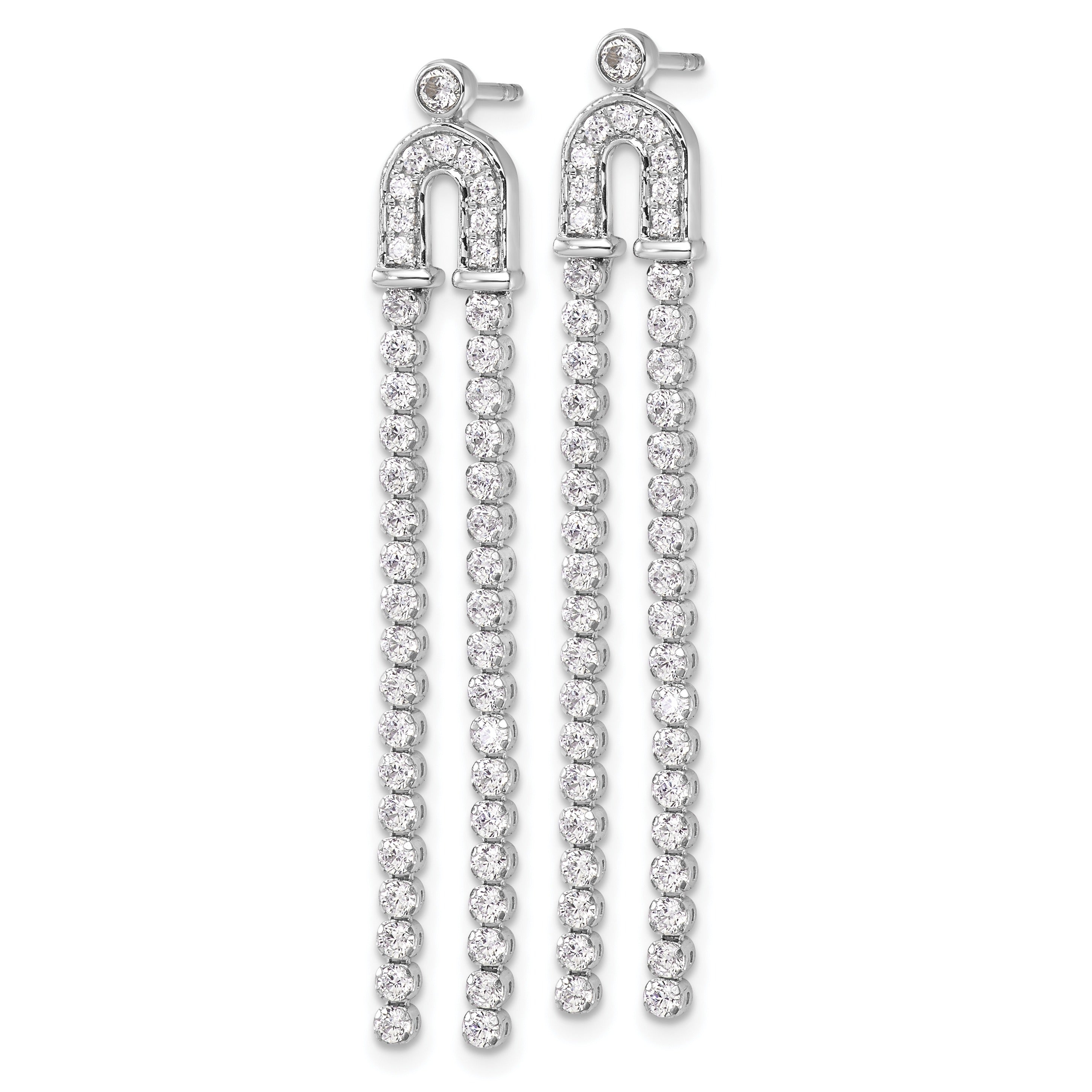 14k White Gold 2 carat Lab Grown Diamond Dangle Earrings
