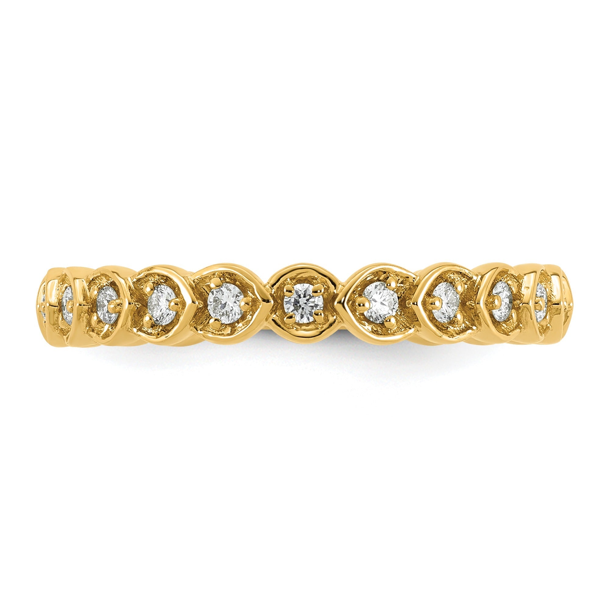 0.25 Ct Round Lab Grown Diamond Bezel 14K Yellow Gold Wedding Enhancer Band