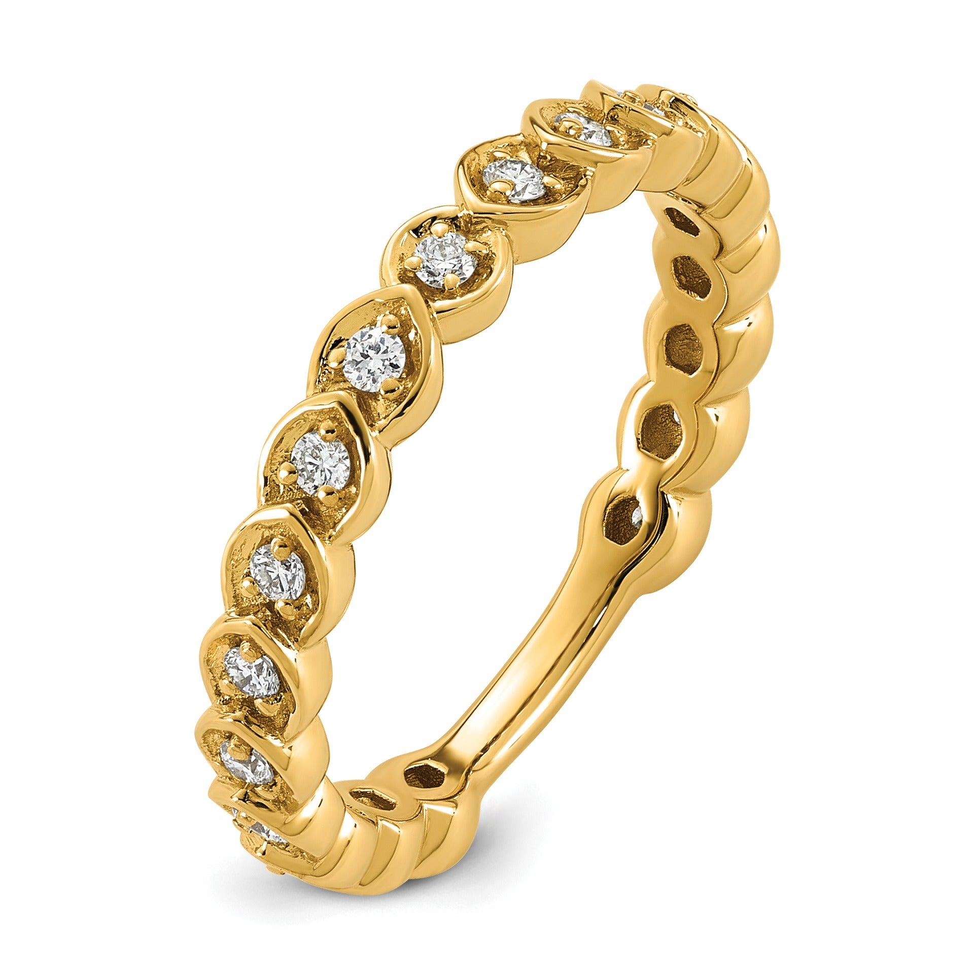 0.25 Ct Round Lab Grown Diamond Bezel 14K Yellow Gold Wedding Enhancer Band