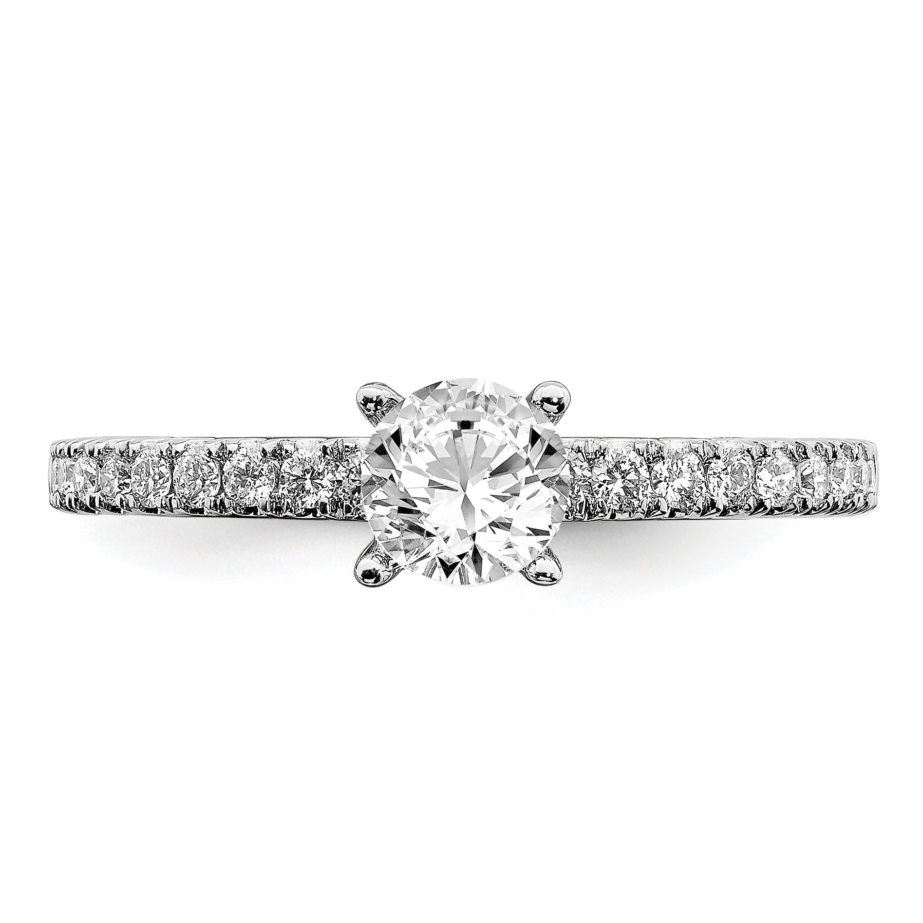 14k White Gold Lab Grown Diamond Round Engagement Ring
