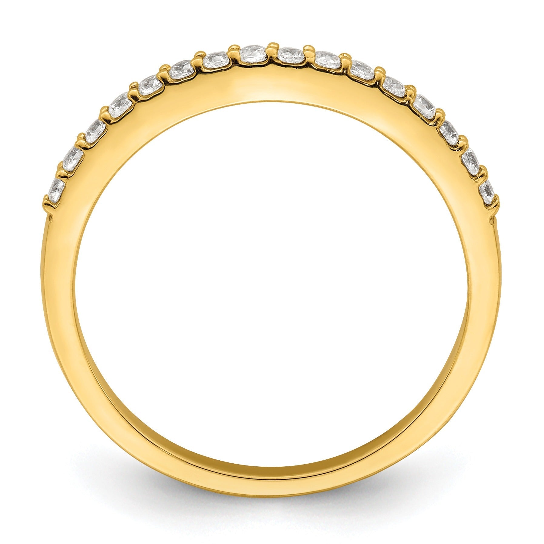 0.20 Ct Round Lab Grown Diamond Prong 14K Two-Tone Gold Curved Wedding Enhancer Band