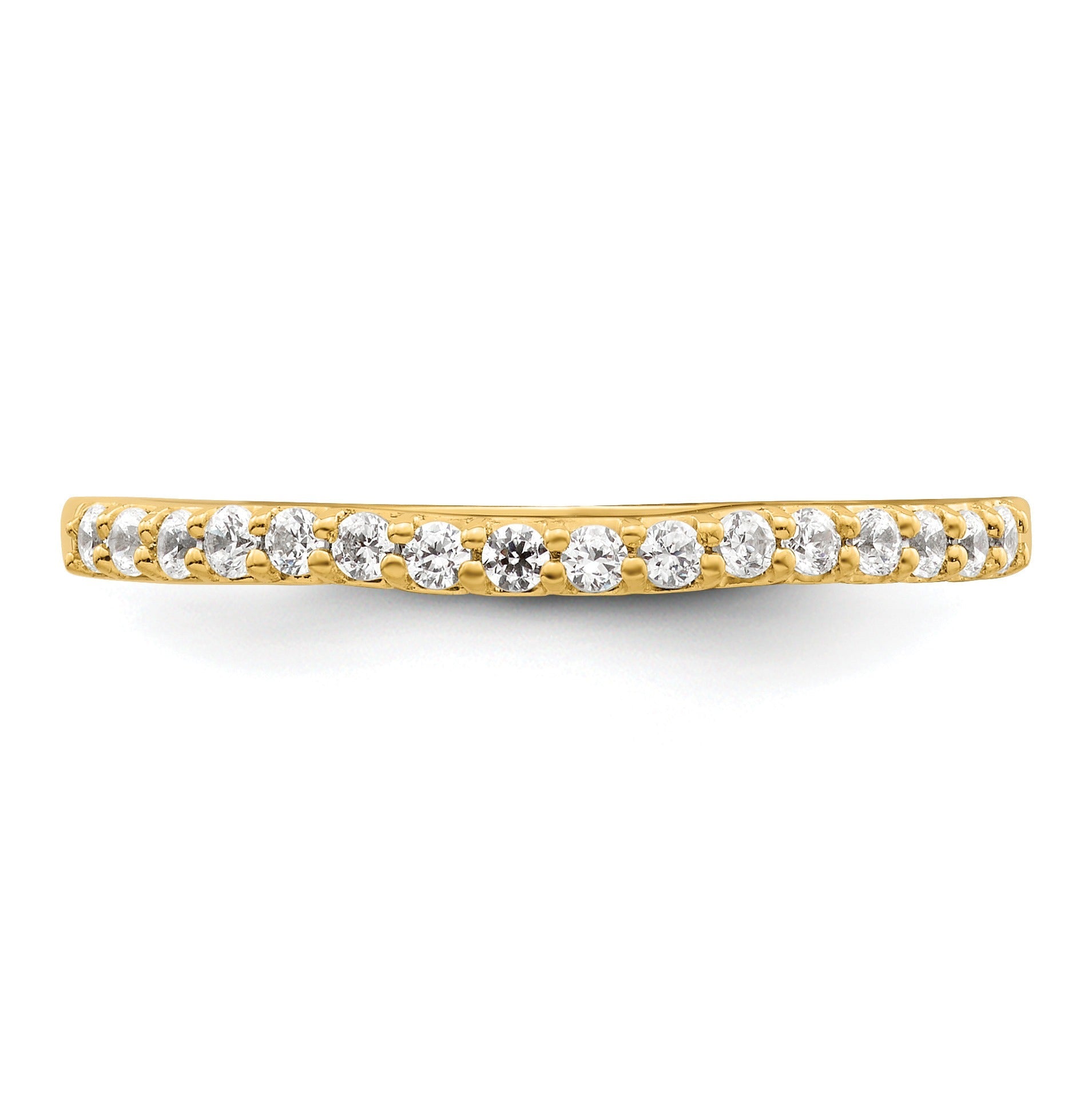 0.20 Ct Round Lab Grown Diamond Prong 14K Two-Tone Gold Curved Wedding Enhancer Band