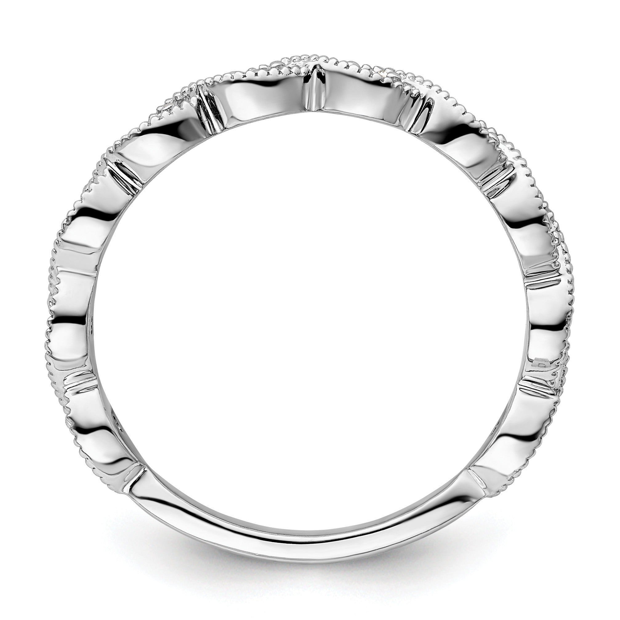 0.16 Ct Round Lab Grown Diamond Bezel 14K White Gold Wedding Enhancer Band