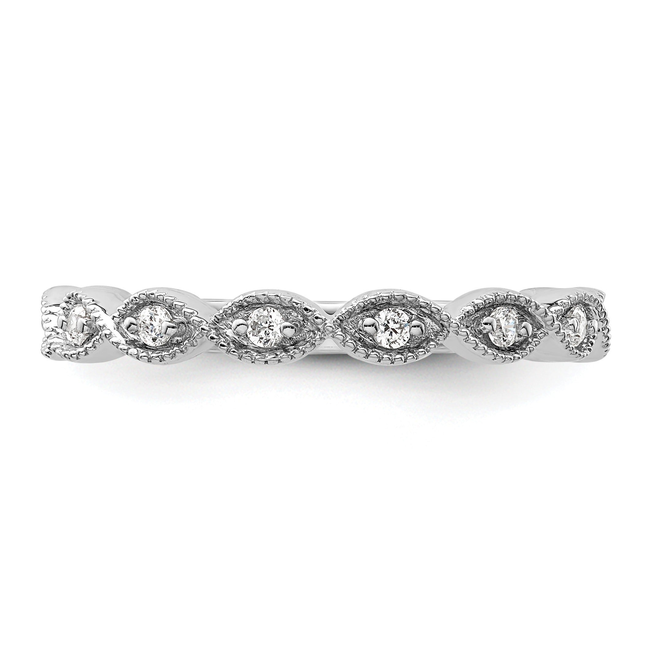 0.16 Ct Round Lab Grown Diamond Bezel 14K White Gold Wedding Enhancer Band