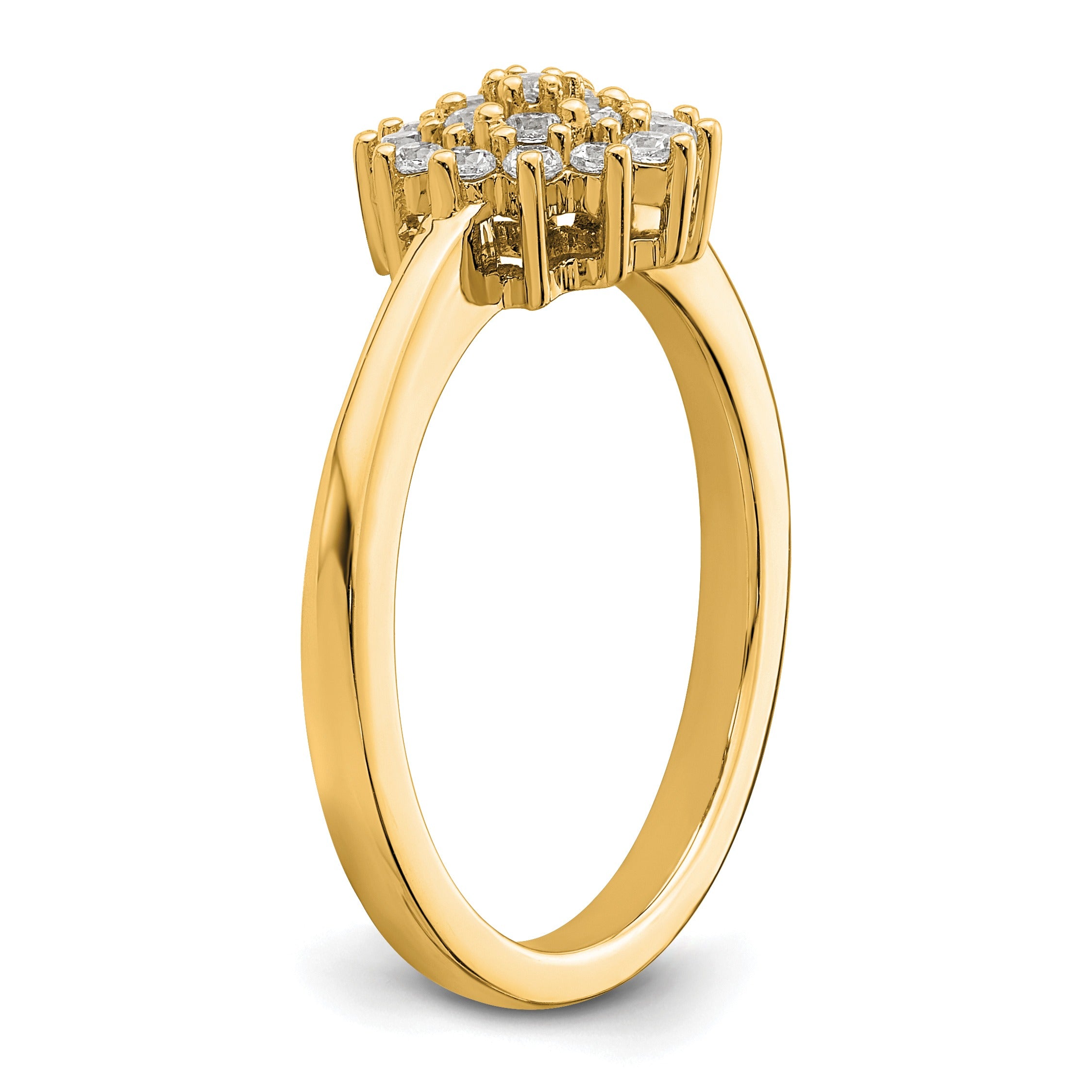 Gold Lab Grown Diamond Cluster Ring