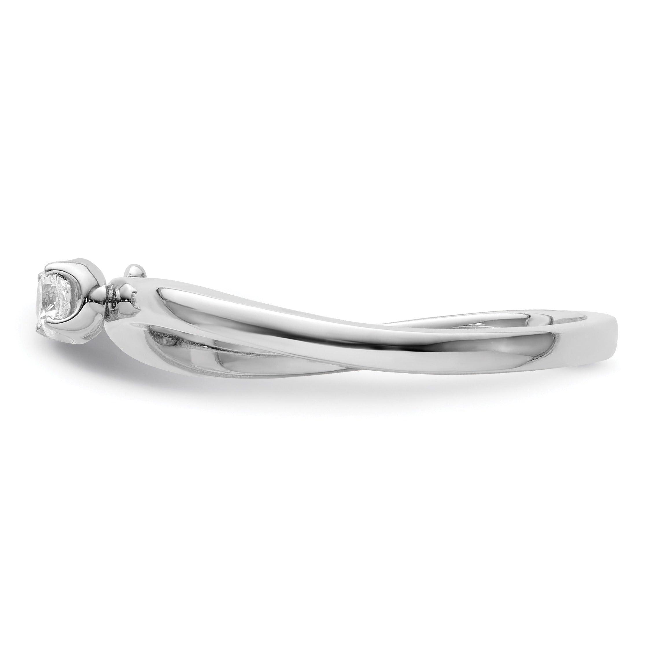 0.10 Ct Round Lab Grown Diamond Prong 14K White Gold Two Promises Enhancer Band