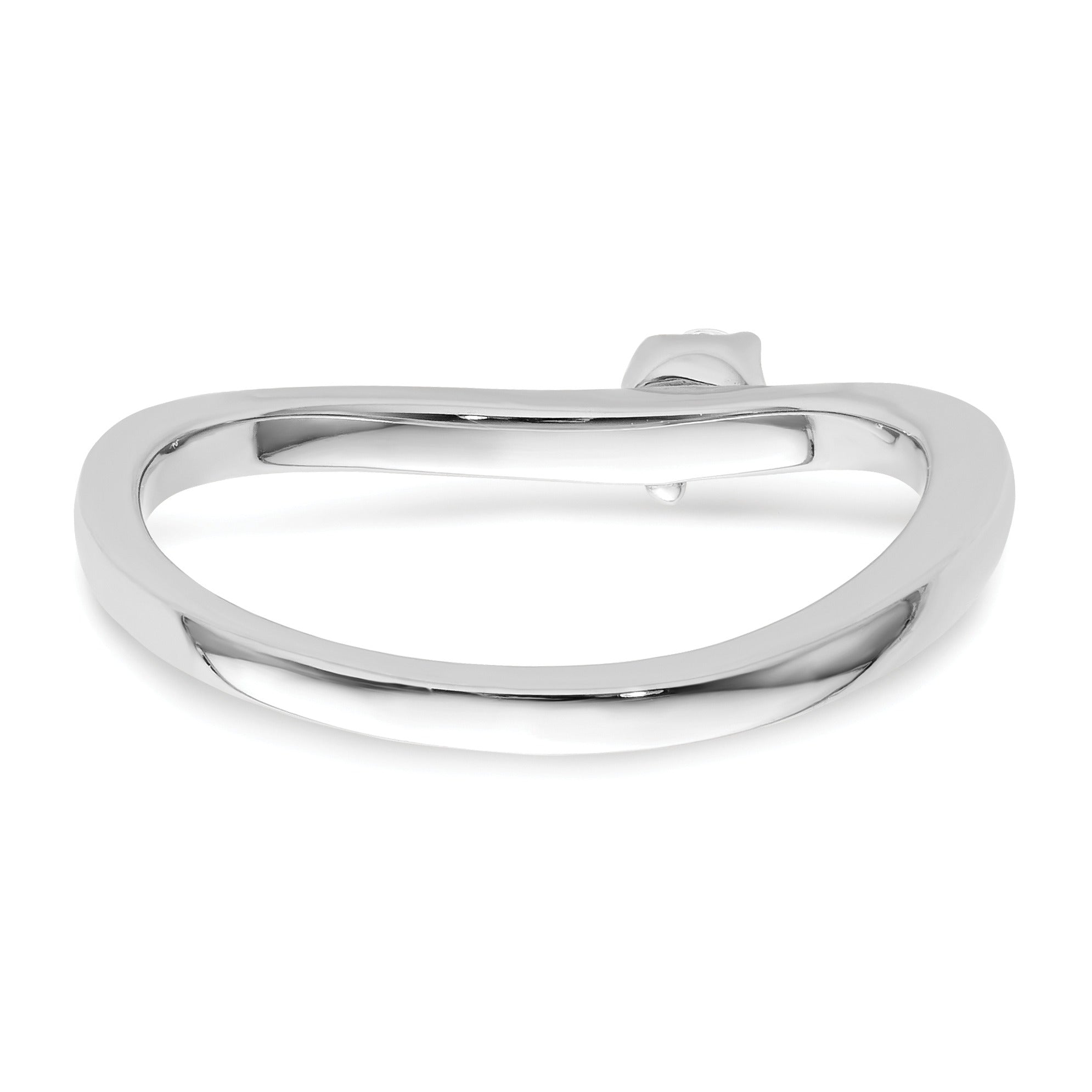0.10 Ct Round Lab Grown Diamond Prong 14K White Gold Two Promises Enhancer Band