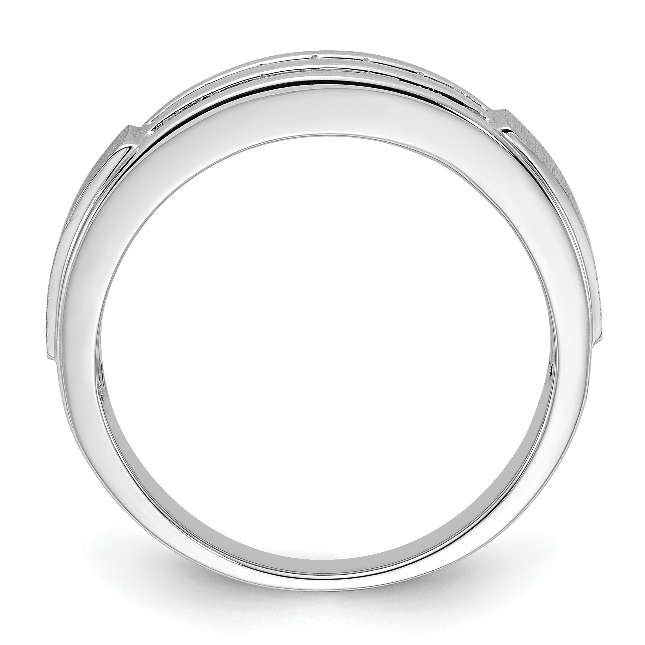 10k White Gold 1/5 ct Lab Grown Diamond Double Row Band Ring