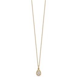 Lab Grown Diamond Teardrop Pendant Necklace Gold