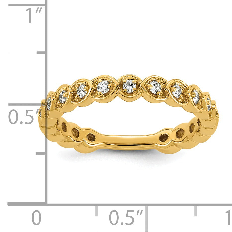 0.25 Ct Round Lab Grown Diamond Bezel 14K Yellow Gold Wedding Enhancer Band