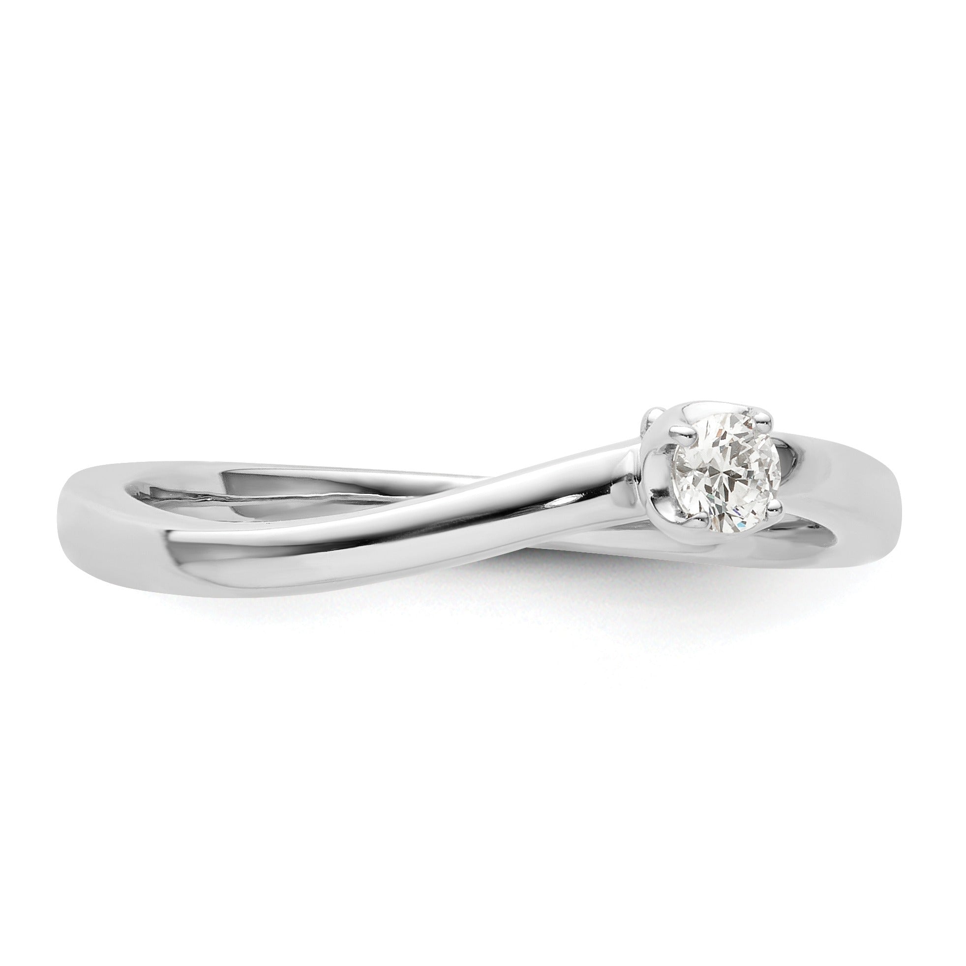0.10 Ct Round Lab Grown Diamond Prong 14K White Gold Two Promises Enhancer Band