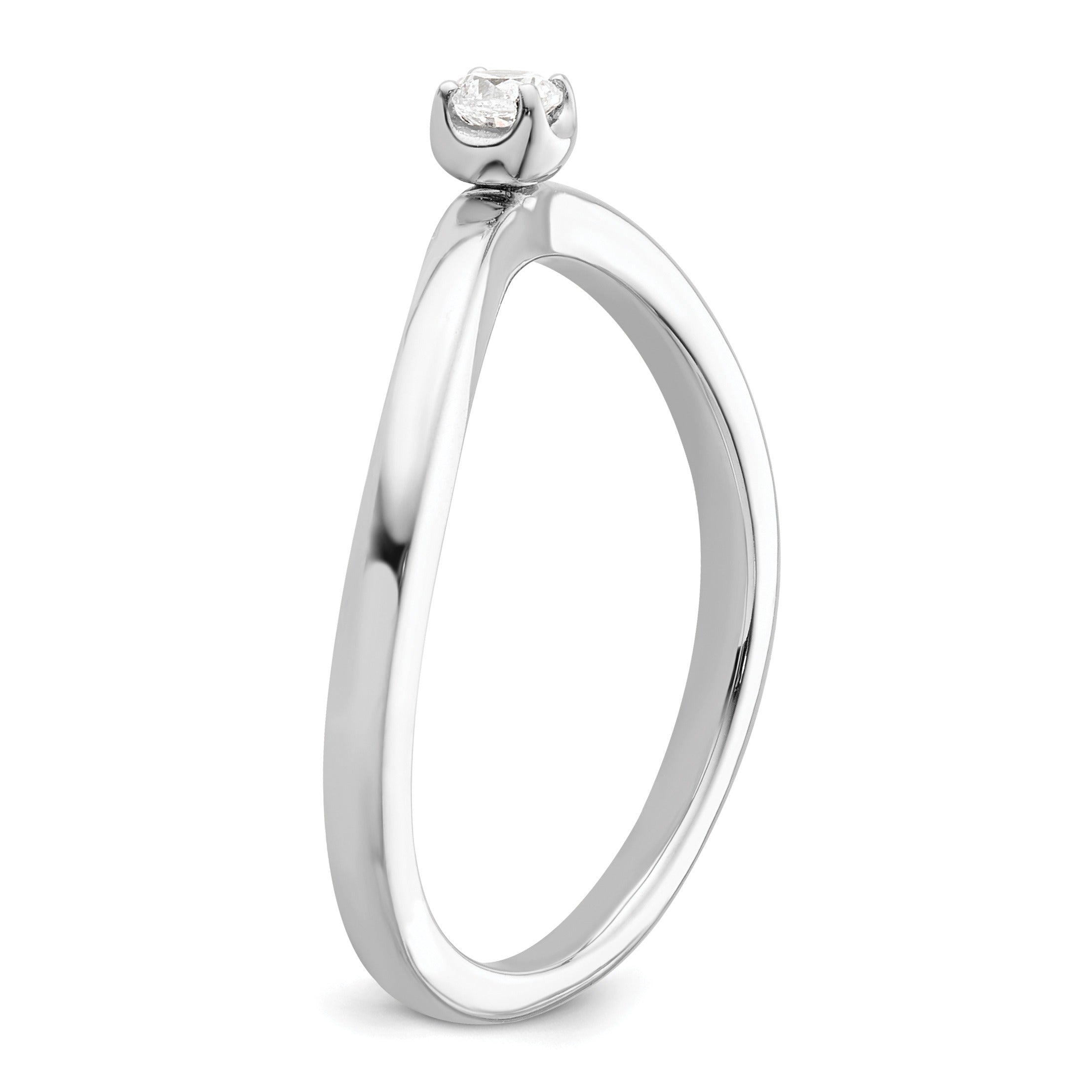 0.10 Ct Round Lab Grown Diamond Prong 14K White Gold Two Promises Enhancer Band