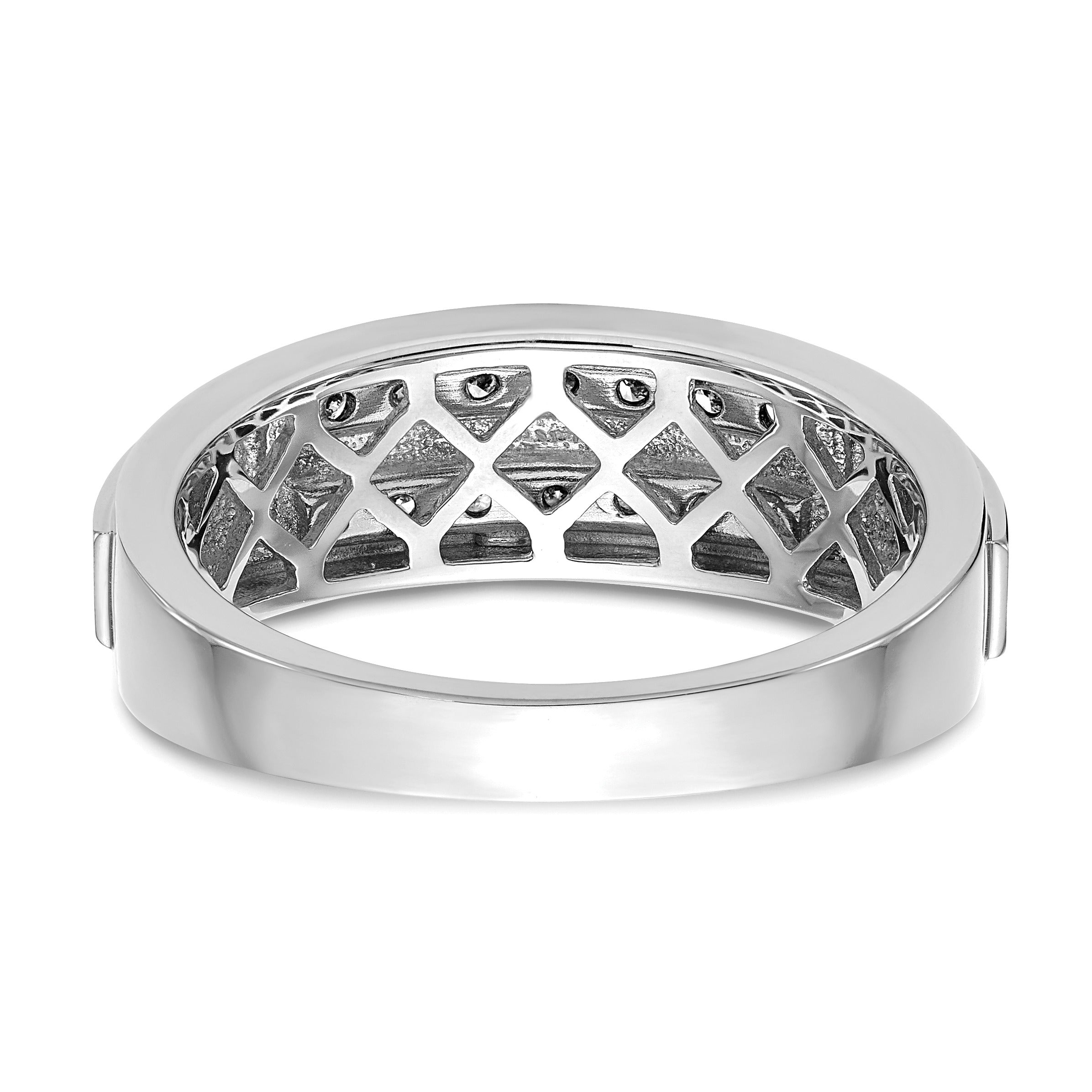 10k White Gold 1/5 ct Lab Grown Diamond Double Row Band Ring