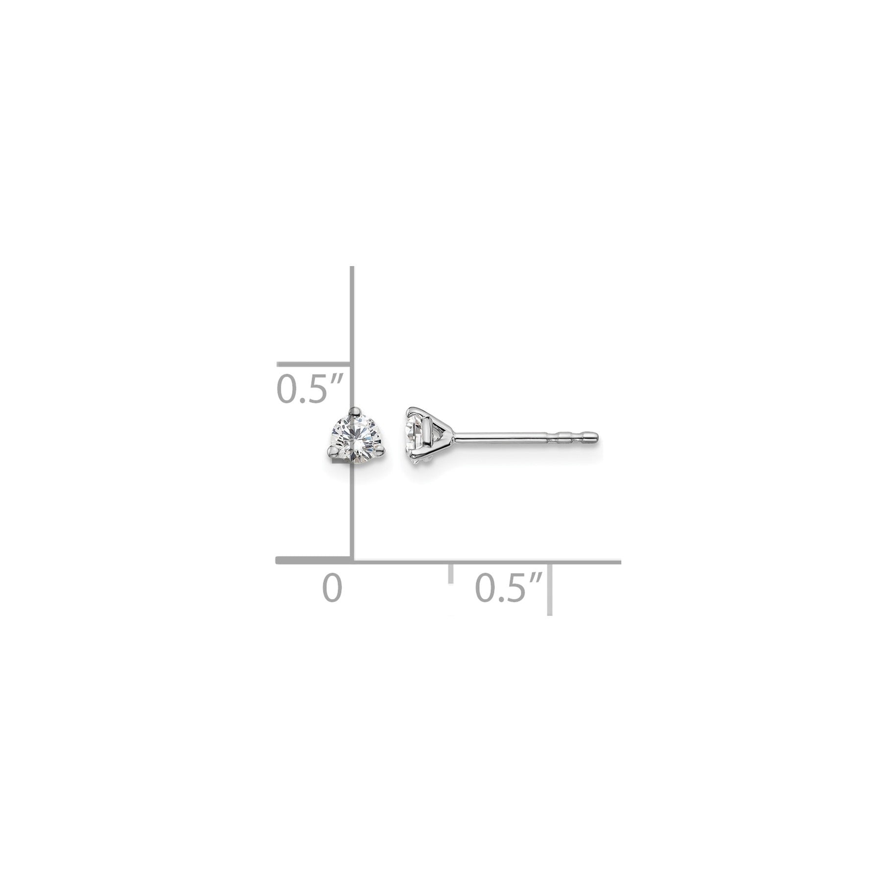 14K White Gold Round Lab Grown Diamond Stud Earrings
