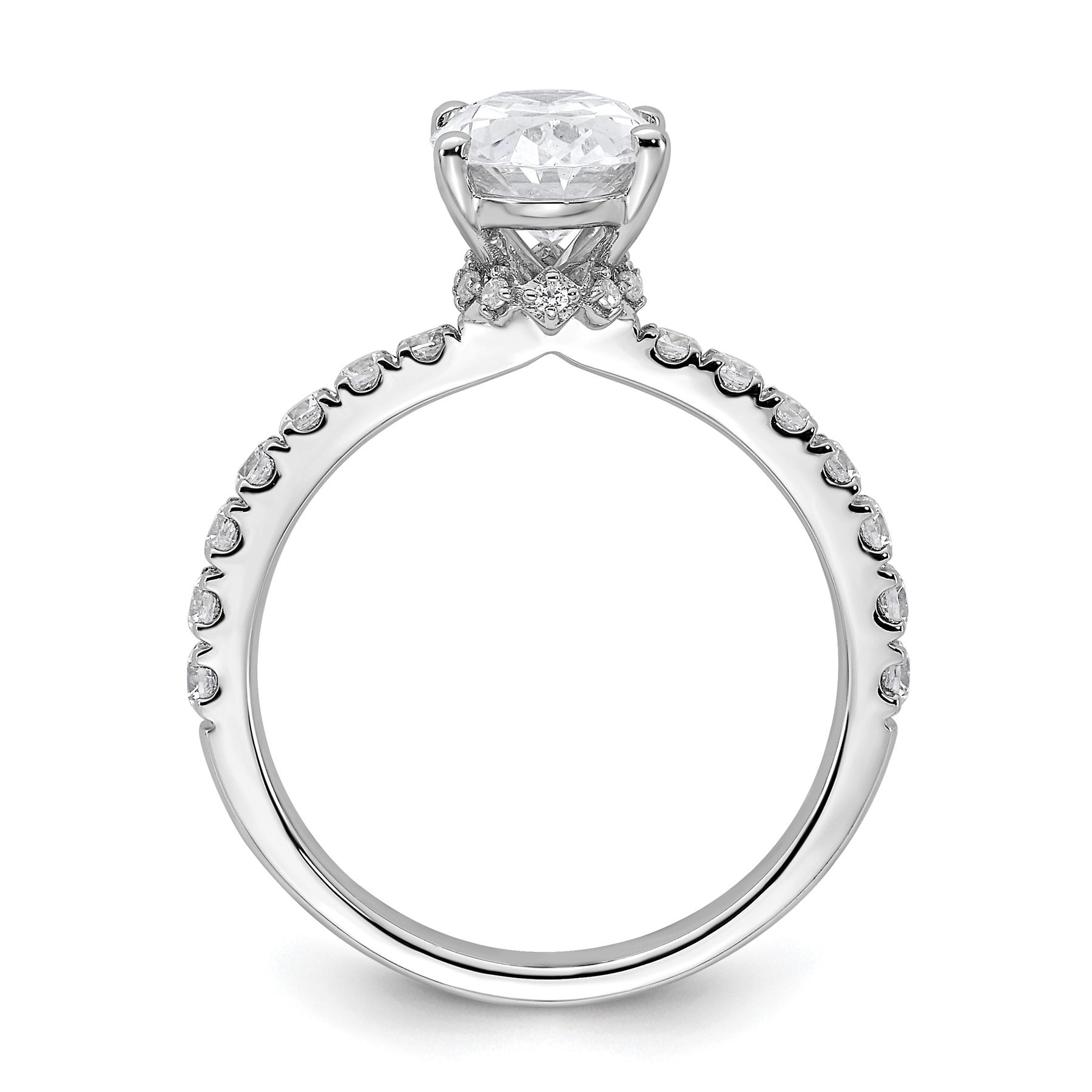 14K White Gold Lab Grown Diamond Oval Engagement Rings
