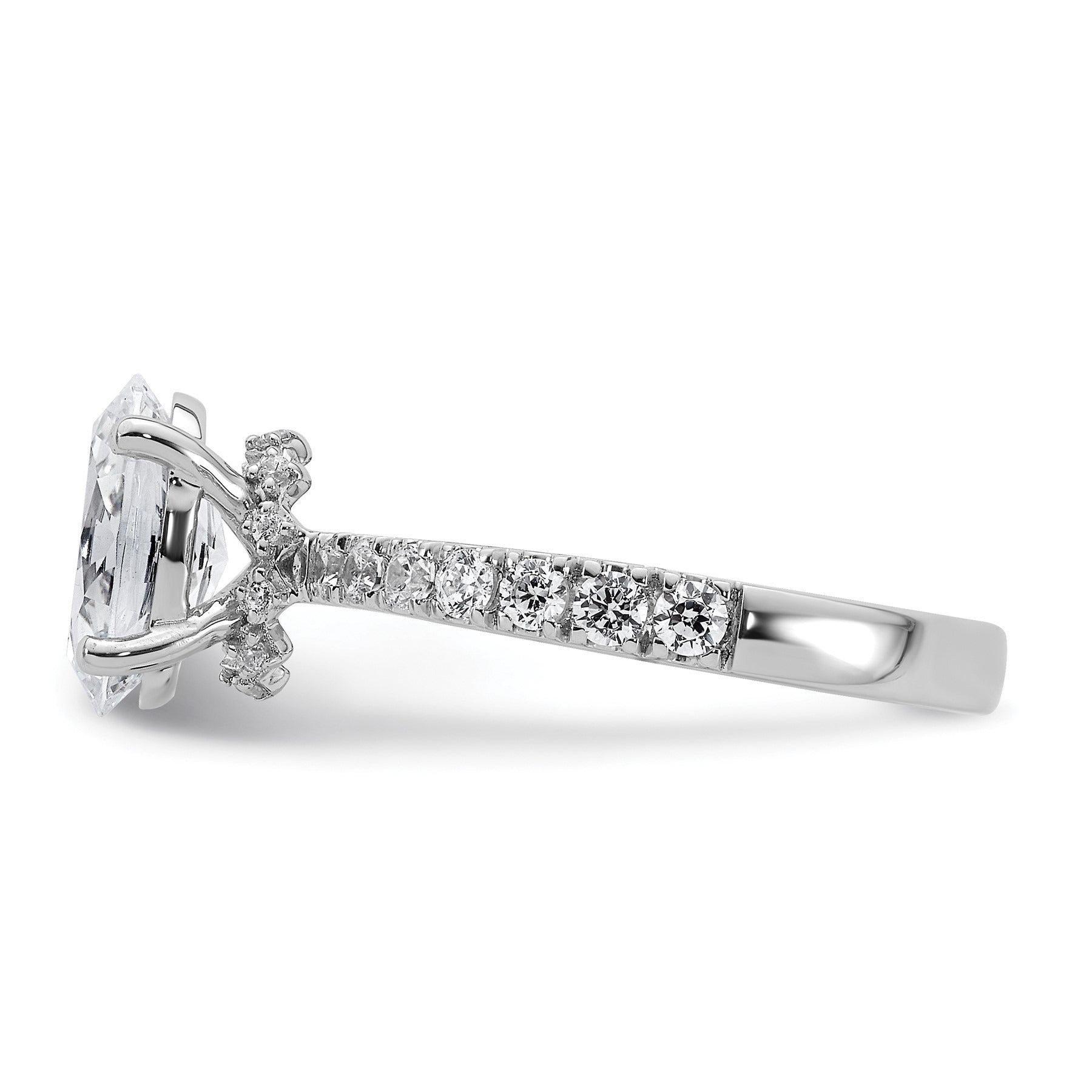 14K White Gold Lab Grown Diamond Oval Engagement Rings