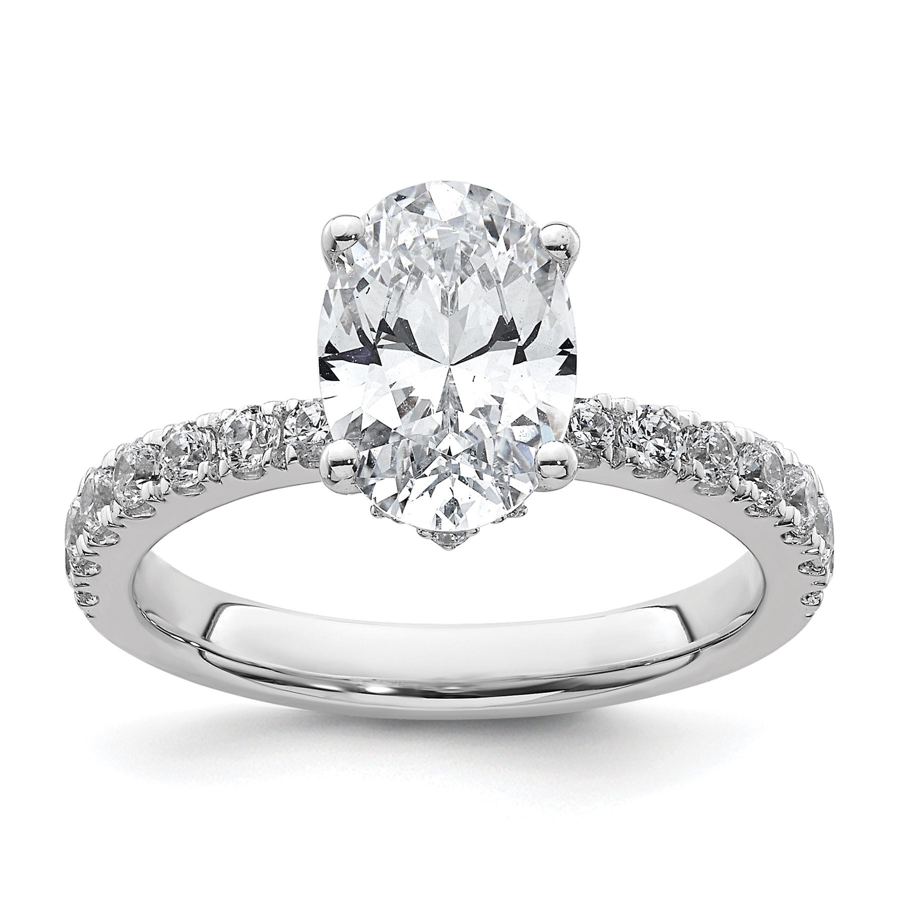 14K White Gold Lab Grown Diamond Oval Engagement Rings