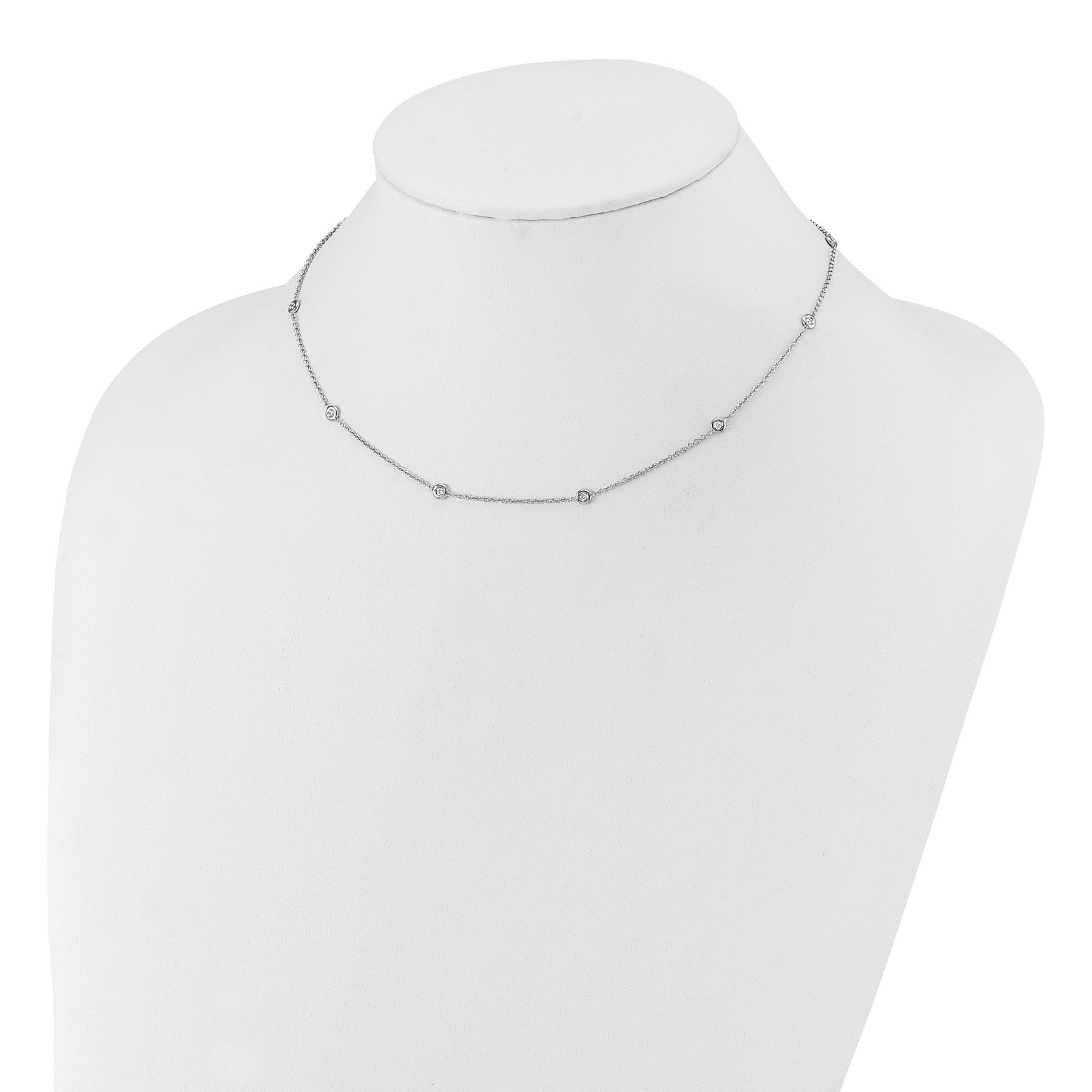 14K Gold Lab Grown Diamond 16 Inch Ten Station Necklace