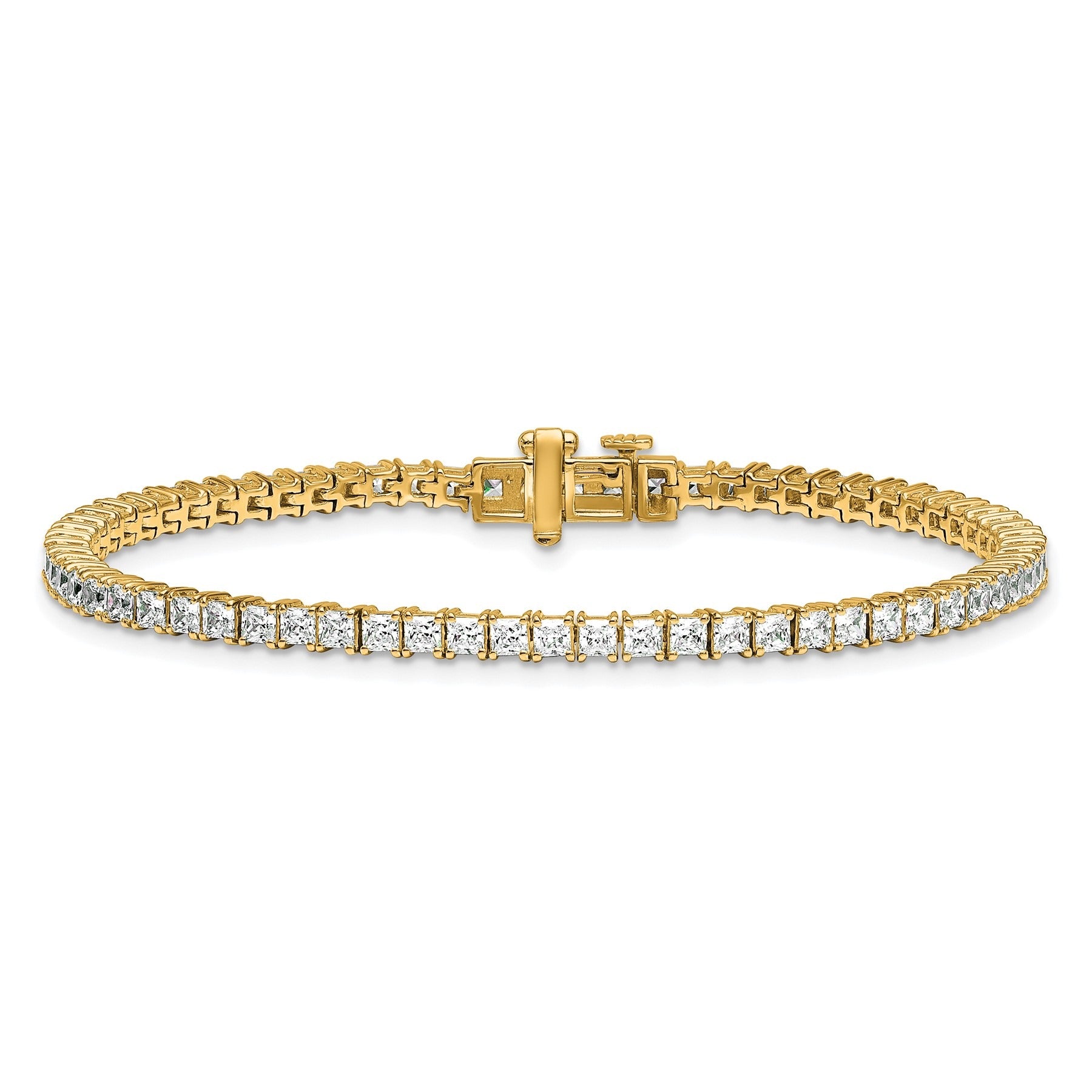 14K Yellow Gold Lab Grown Diamond Princess Tennis Bracelet