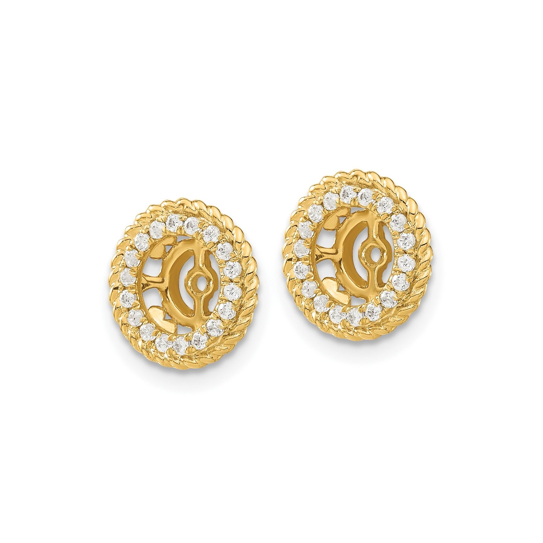 14K Yellow Gold Lab Grown Diamond Earring Jackets