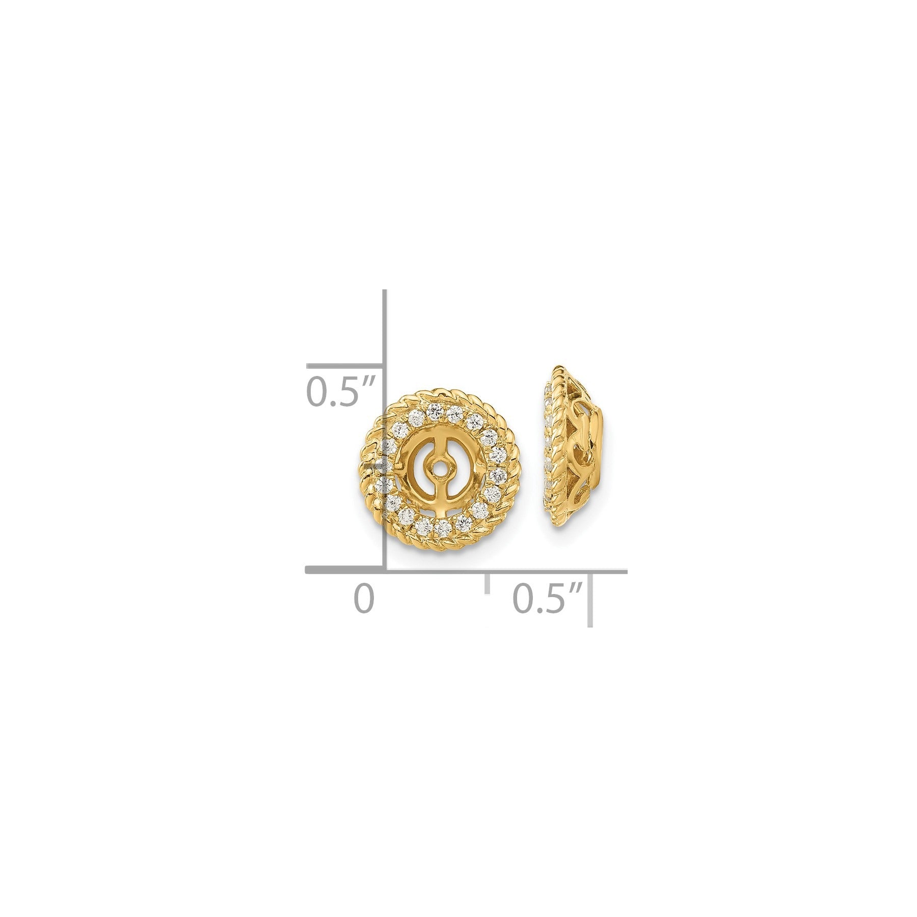 14K Yellow Gold Lab Grown Diamond Earring Jackets