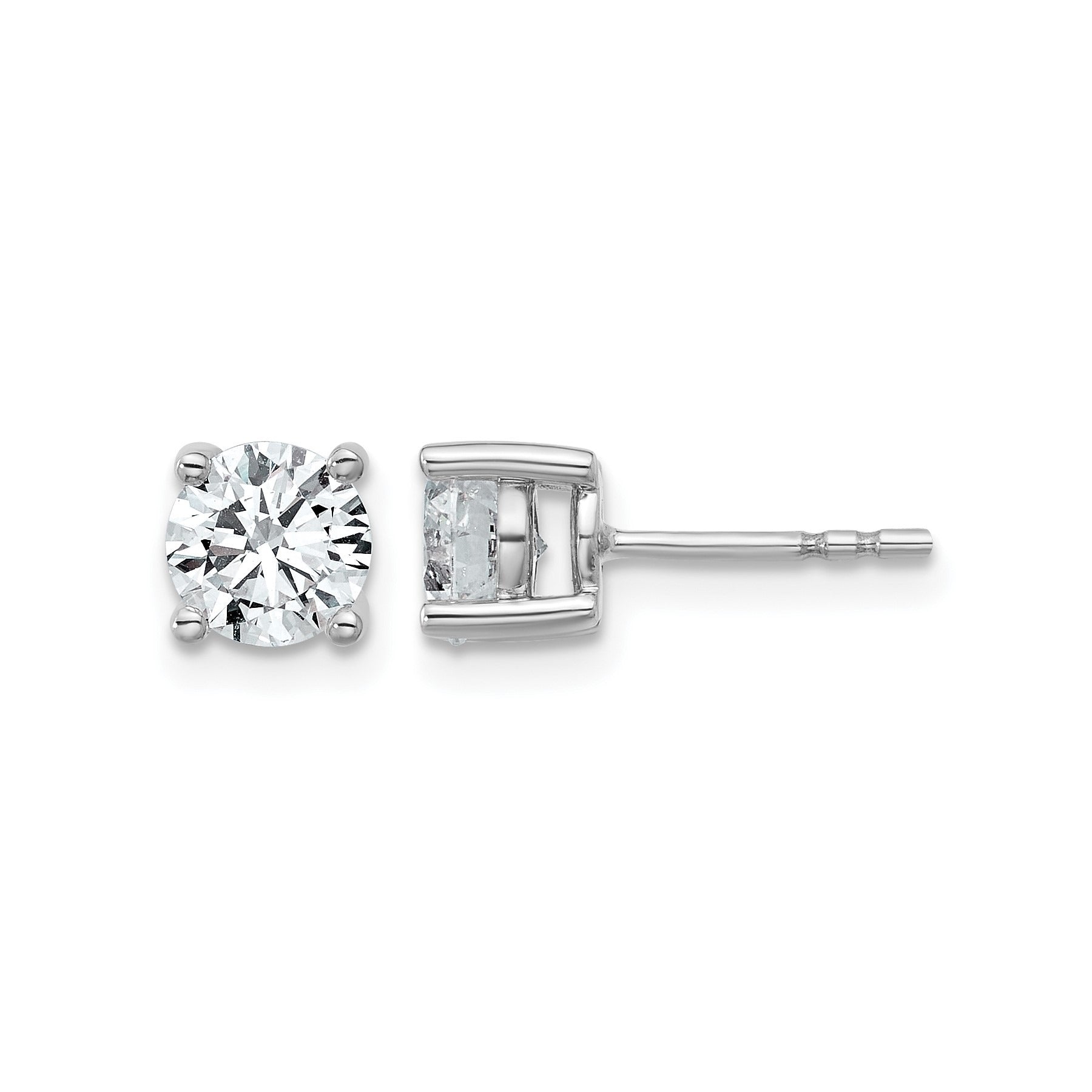 14K White Gold Lab Grown Diamond Round Shaped Stud Earrings