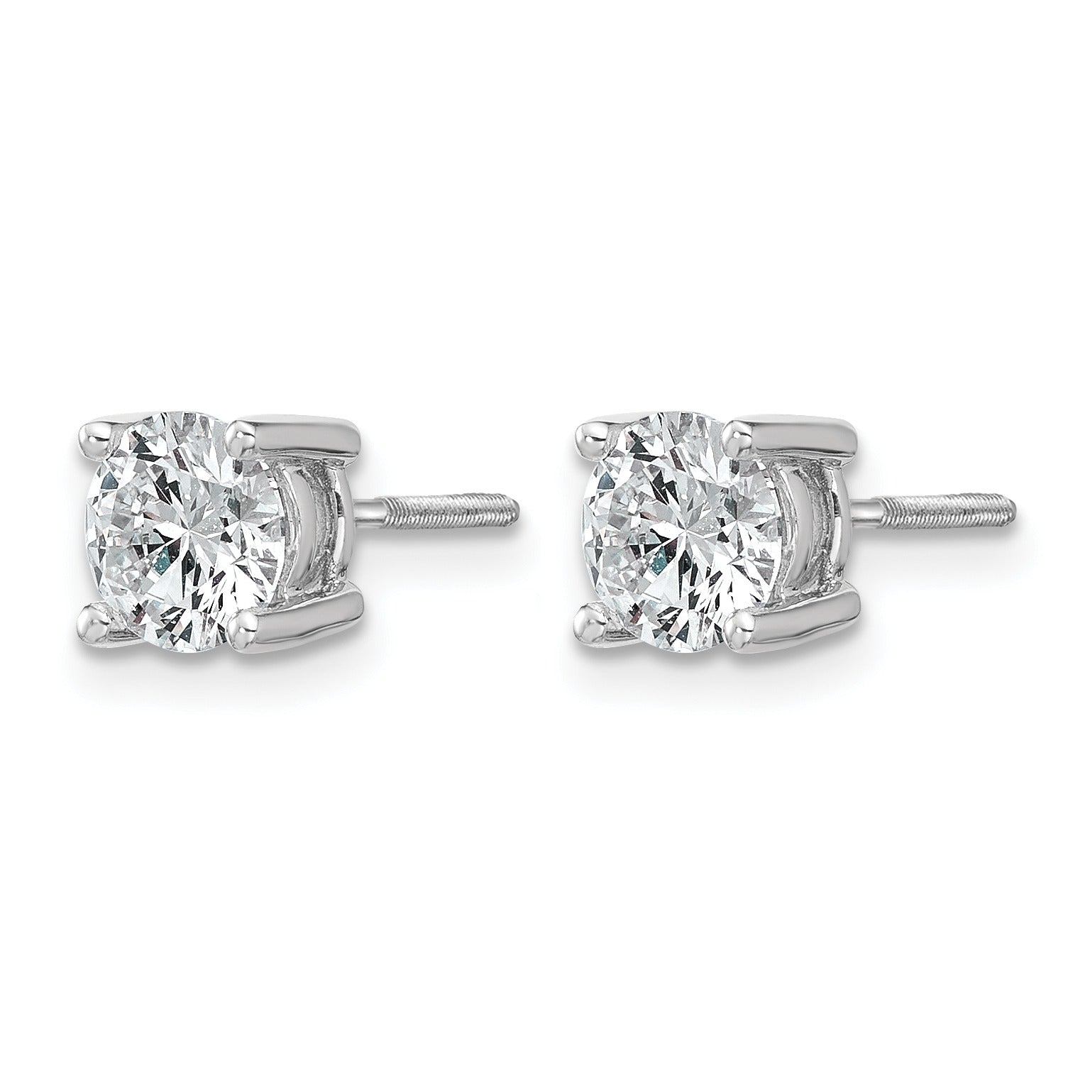 14K White Gold Round Lab Grown Diamond Stud Earrings