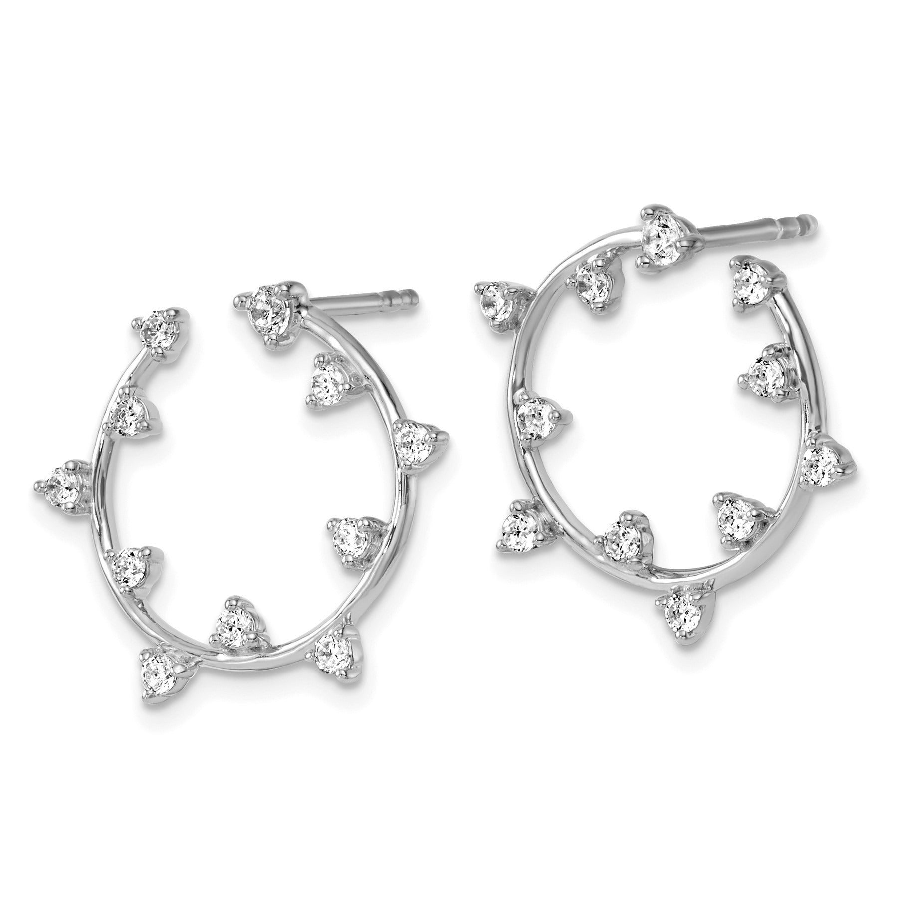 14K Gold 1/2 carat Lab Grown Diamond Circular Post Earrings