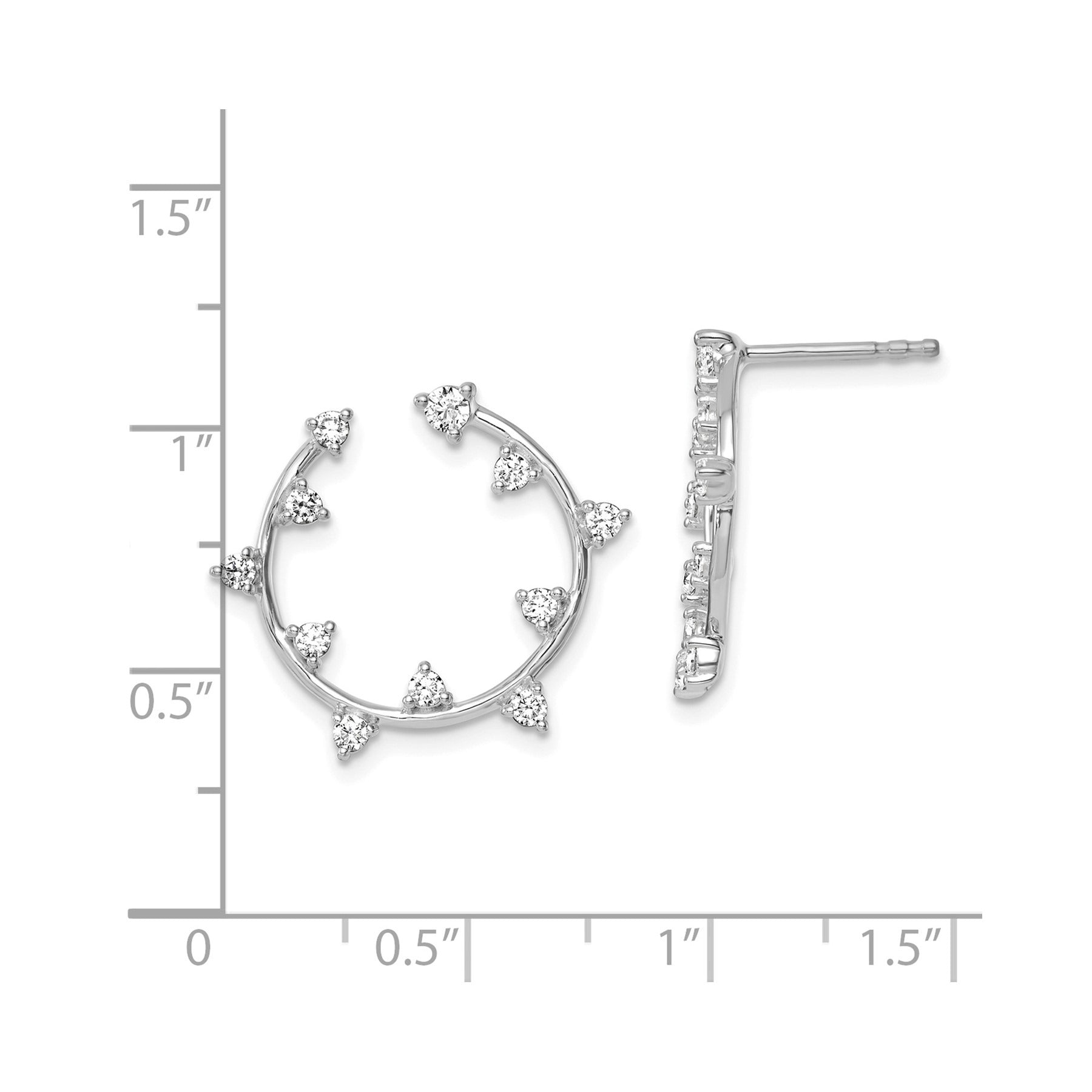 14K Gold 1/2 carat Lab Grown Diamond Circular Post Earrings