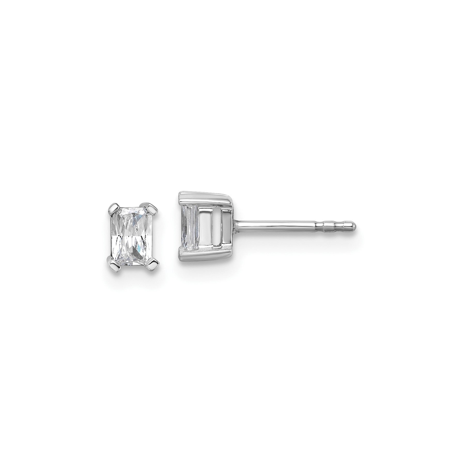14k Gold Lab Grown Diamond Four Prong Stud Earrings