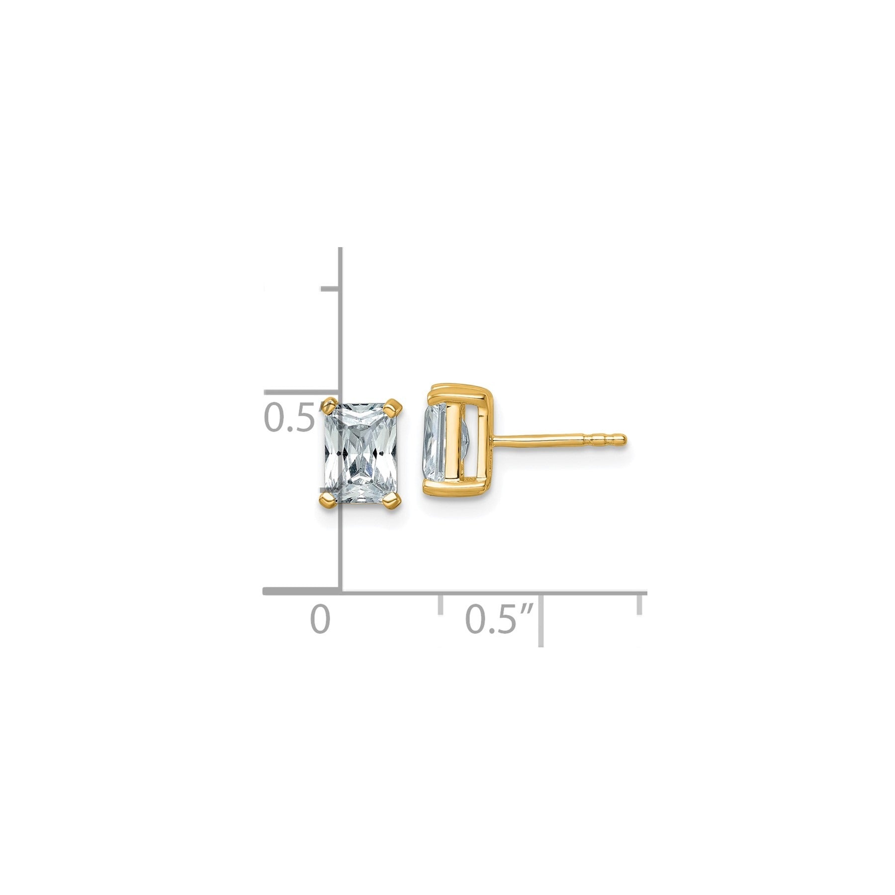 14k Gold Lab Grown Diamond Four Prong Stud Earrings