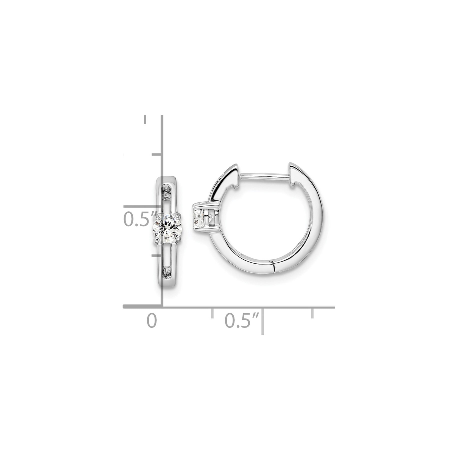 Lab Grown Diamond Hinged Hoops 14K White Gold