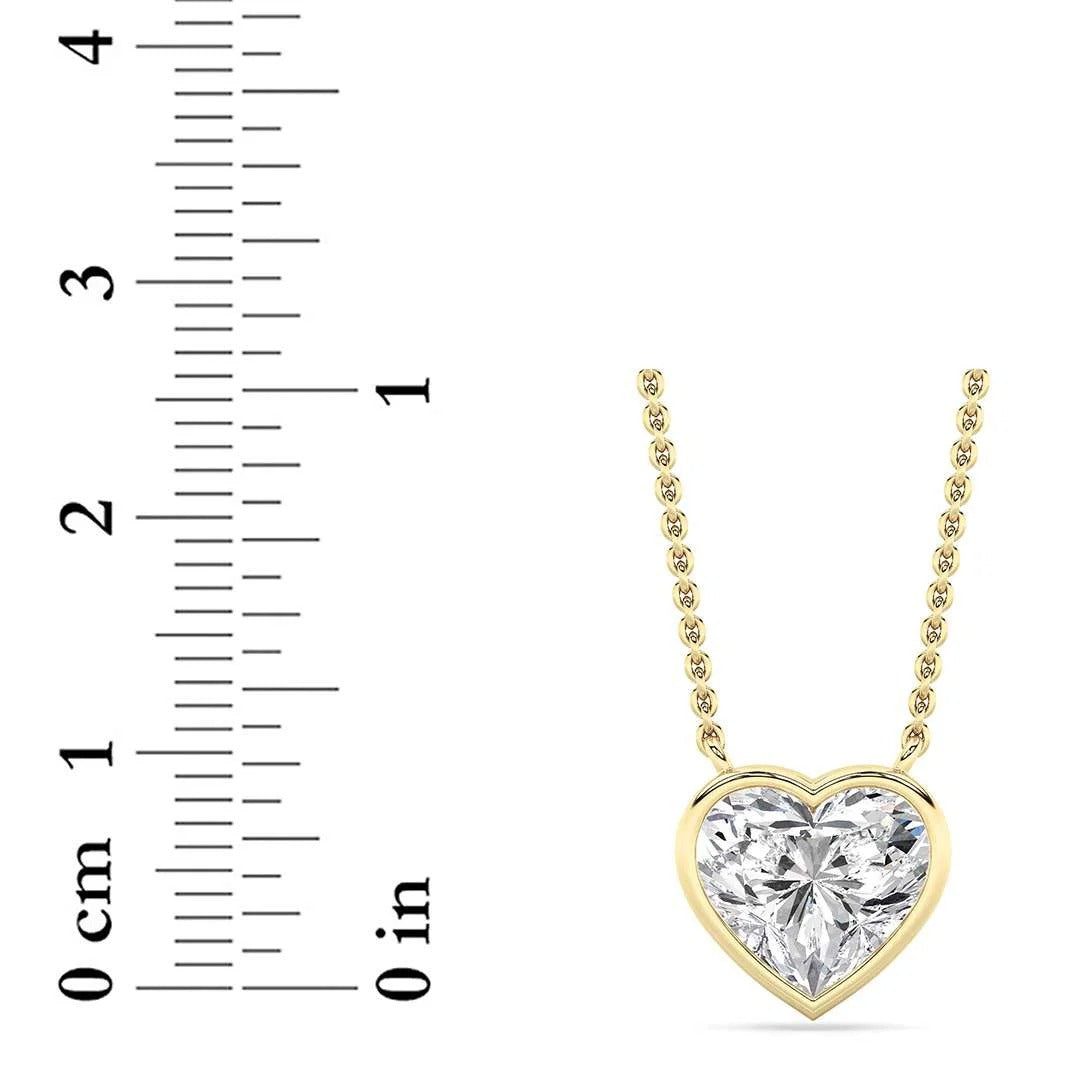 Heart Lab Grown Diamond (F/VS ) Prong 14k Yellow Gold Pendant Necklace