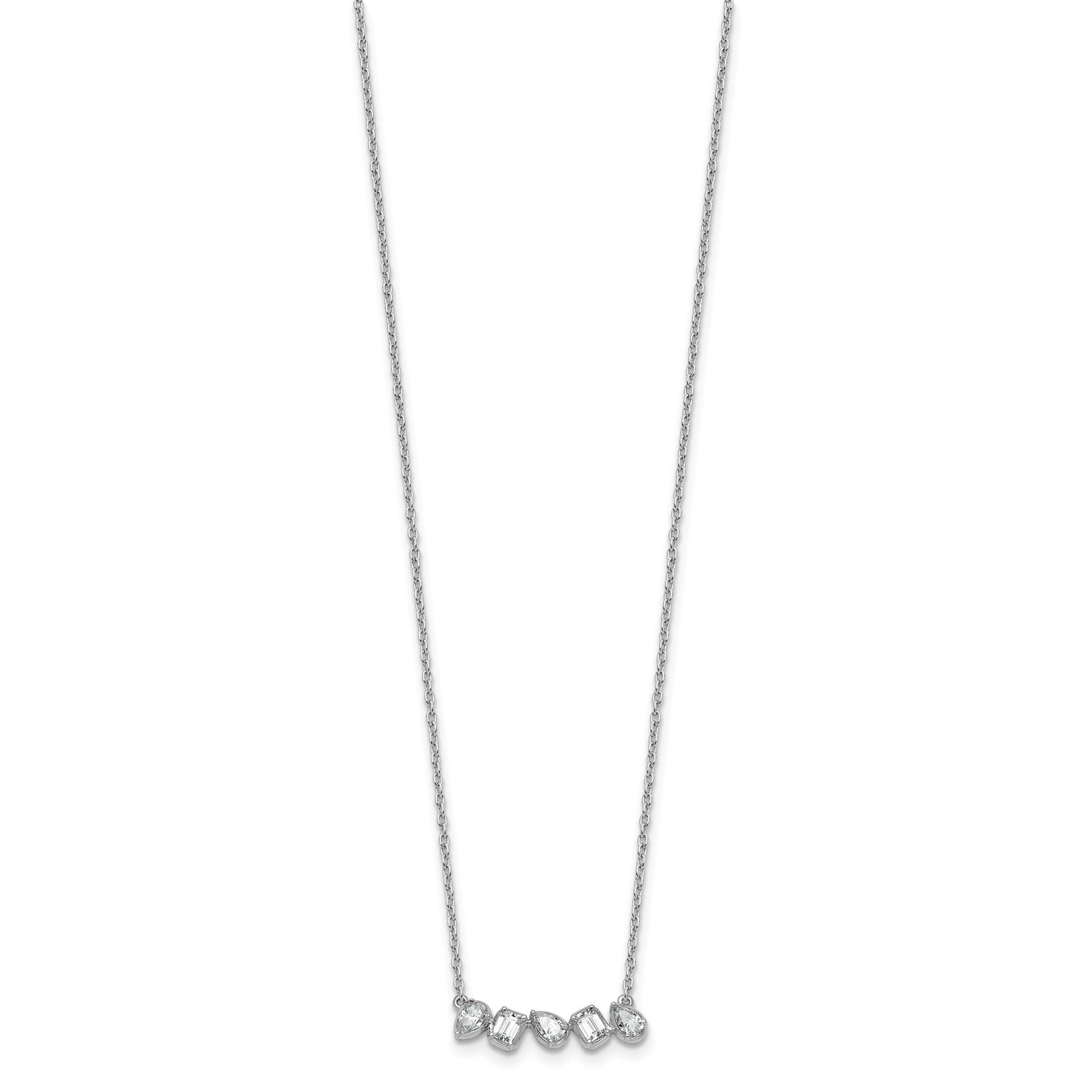 14K White Gold Lab Grown Diamond Bar Necklace